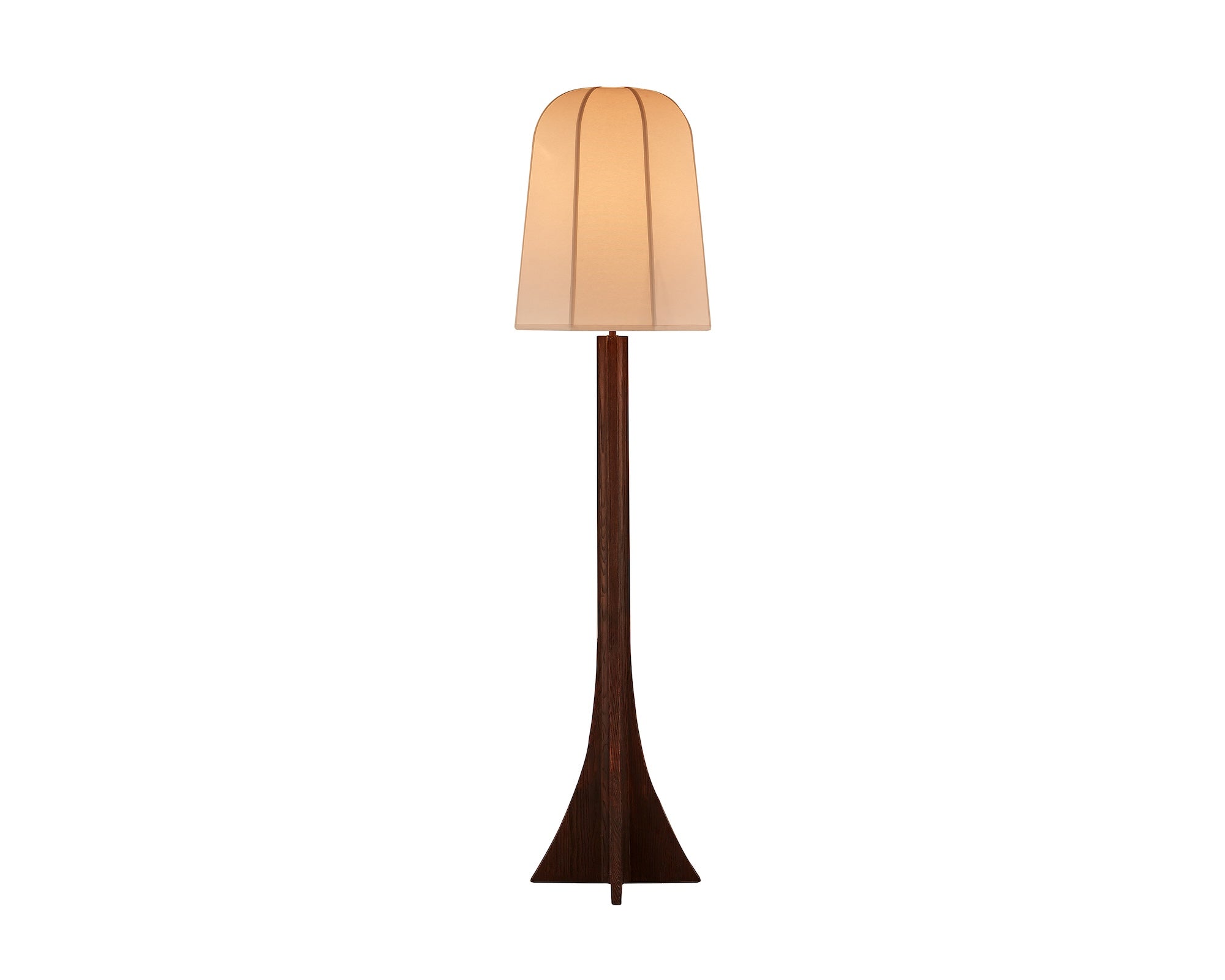 Axel Floor Lamp - Classic Brown Ash & White Linen