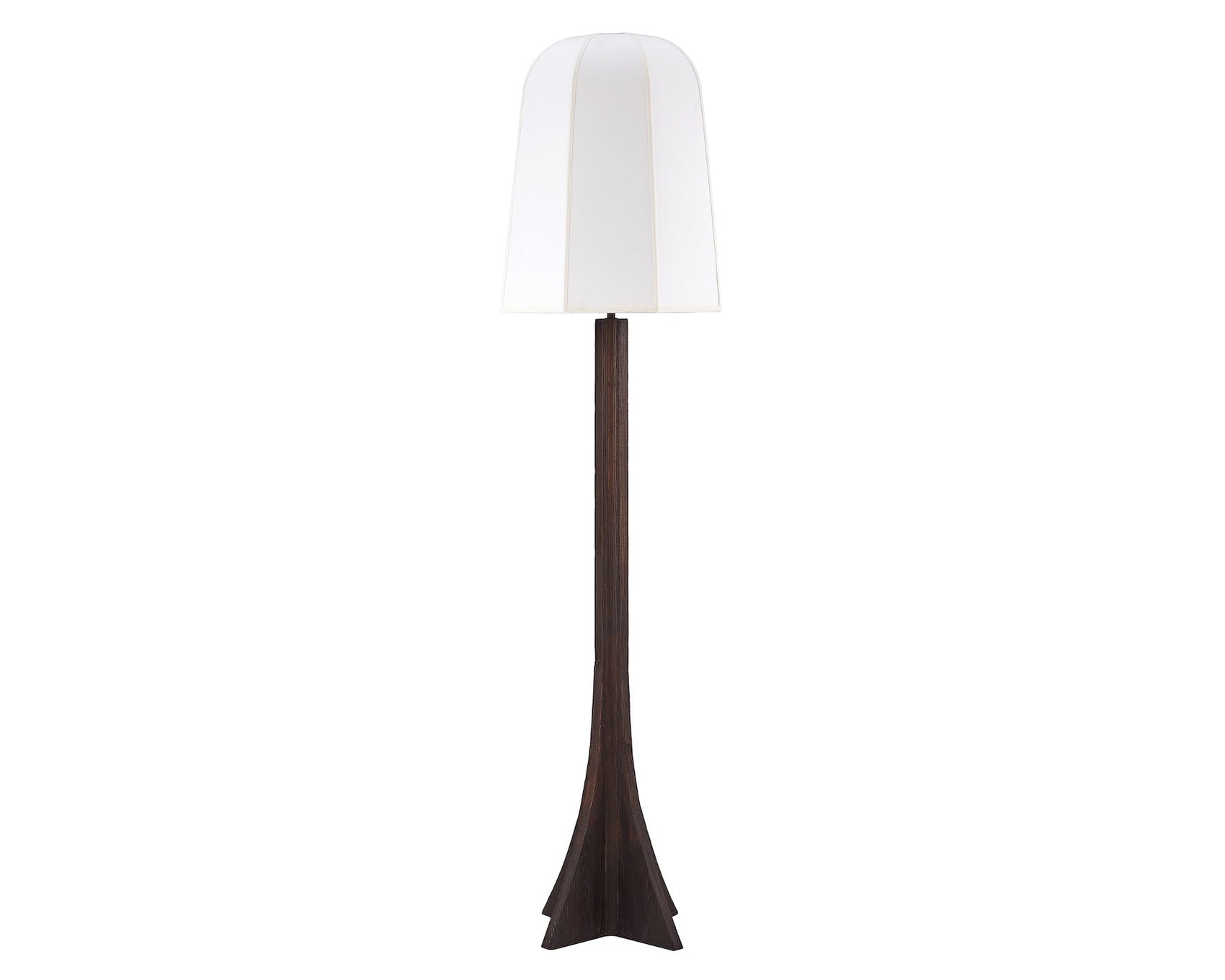 Axel Classic Brown Ash & White Linen Floor Lamp