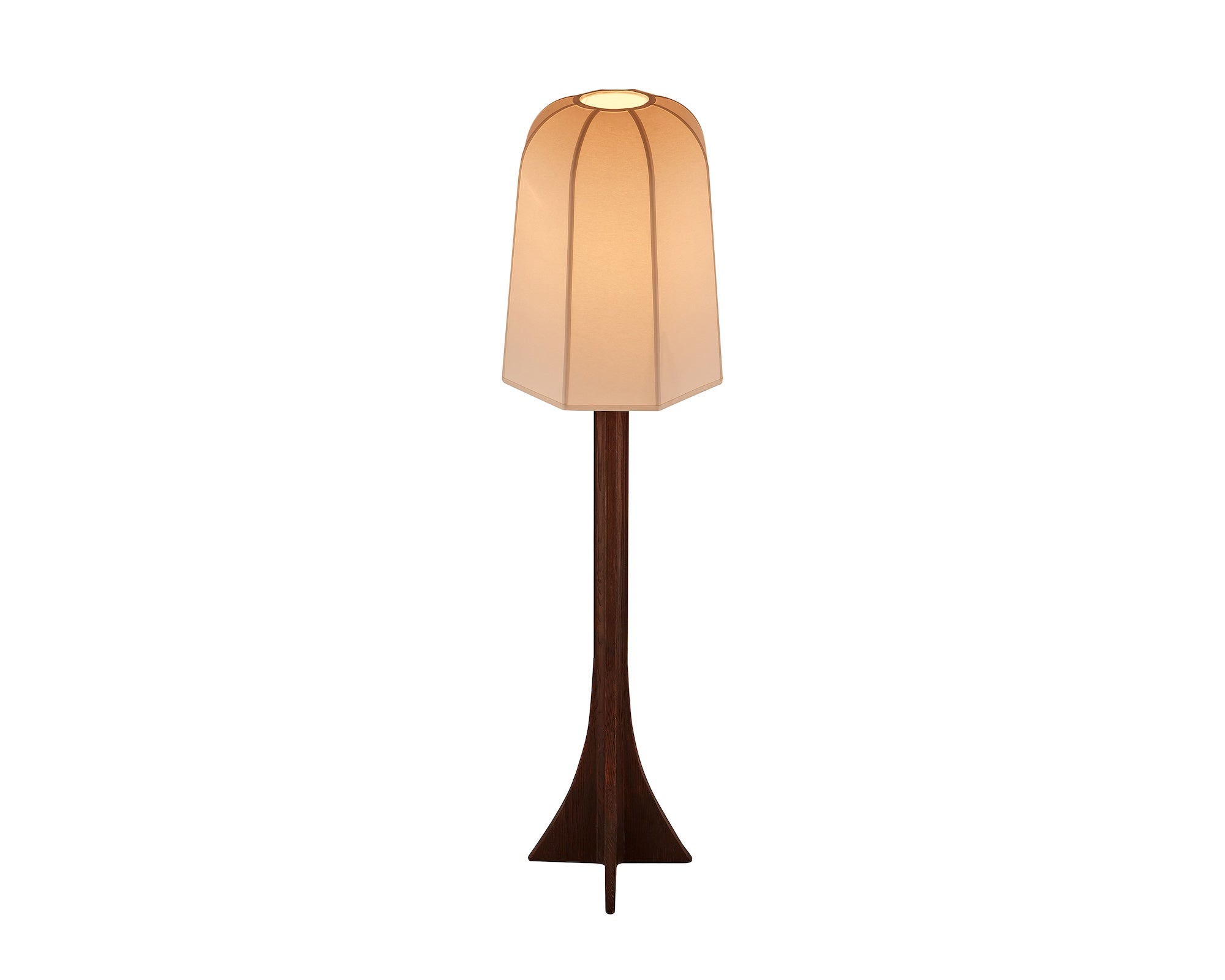 Axel Floor Lamp - Classic Brown Ash & White Linen