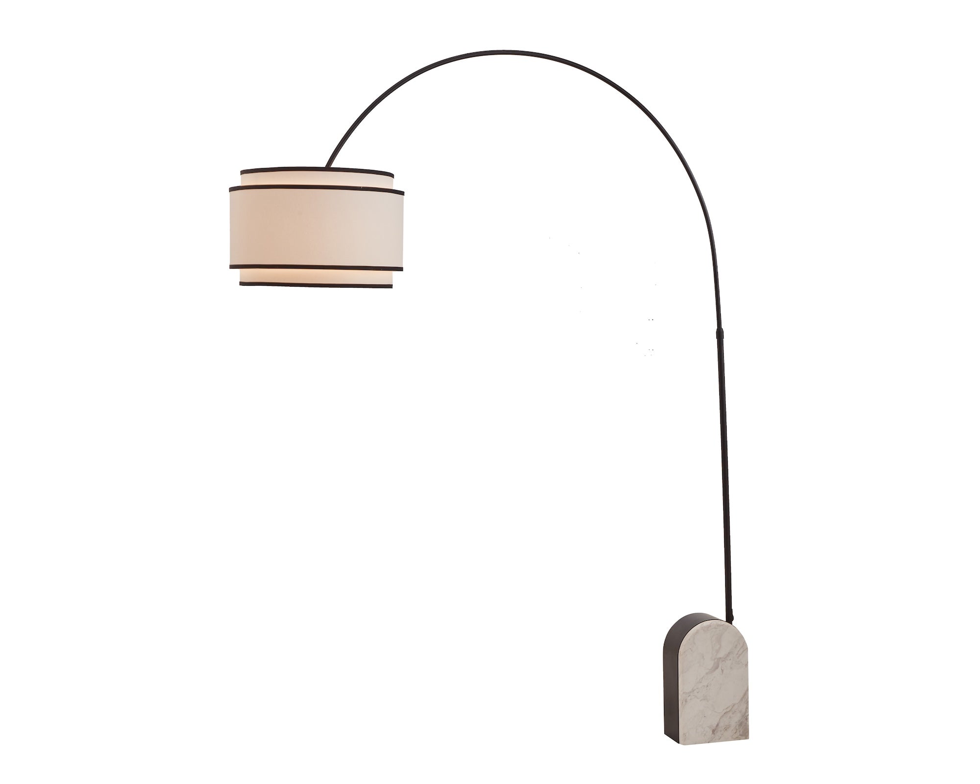 Arcadia Floor Lamp - White Marble & Matt Black Metal