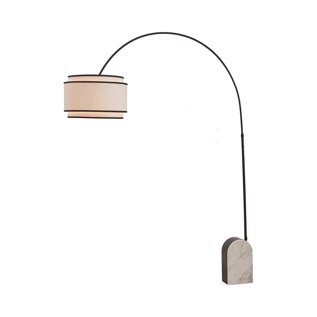 Arcadia White Marble & Matt Black Metal Floor Lamp