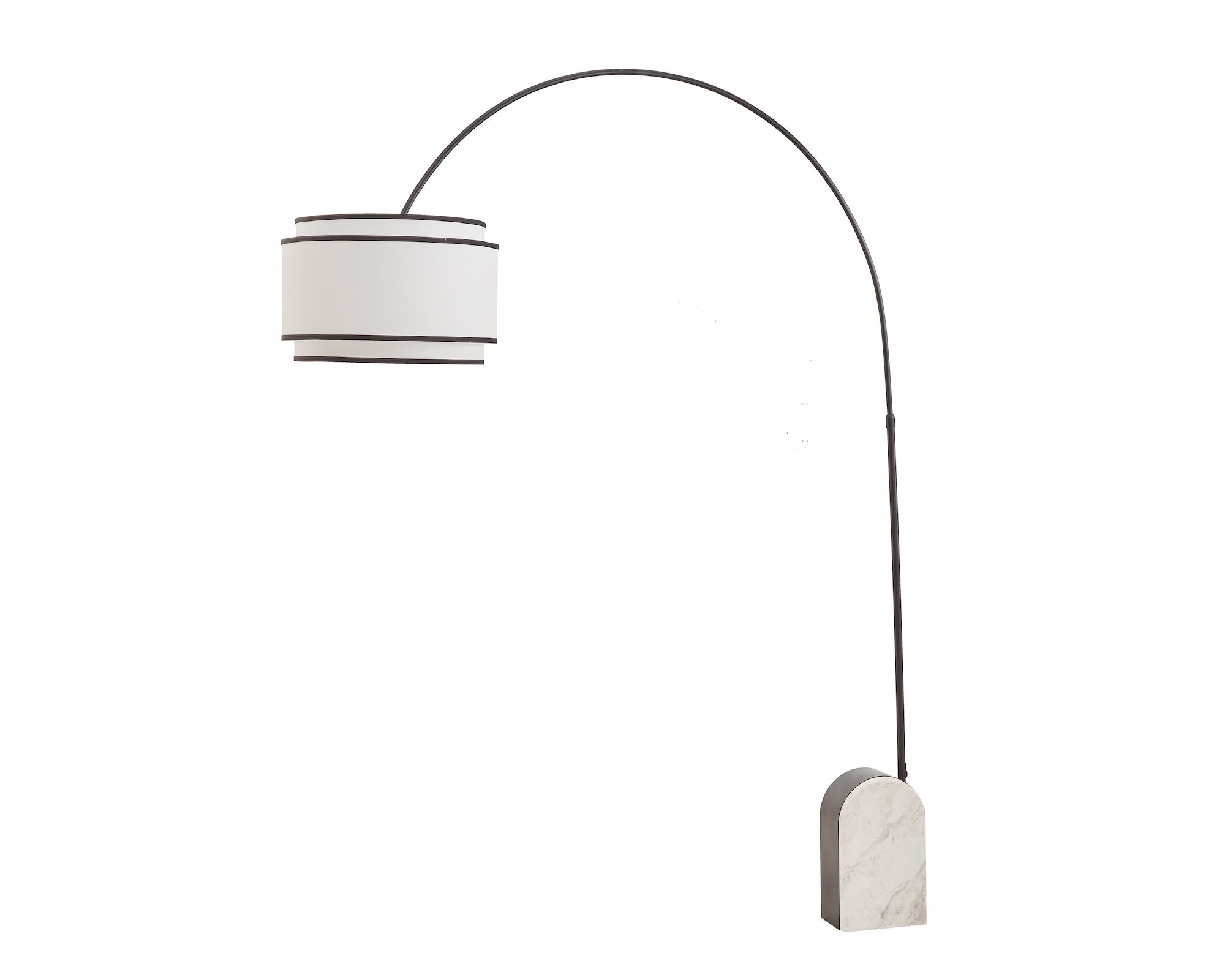 Arcadia Floor Lamp - White Marble & Matt Black Metal