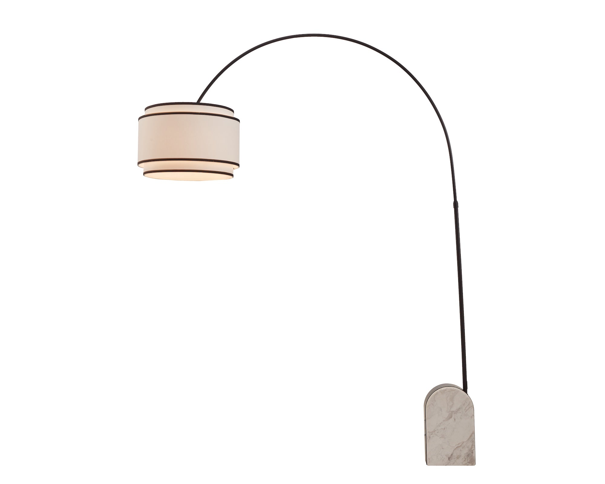 Arcadia Floor Lamp - White Marble & Matt Black Metal