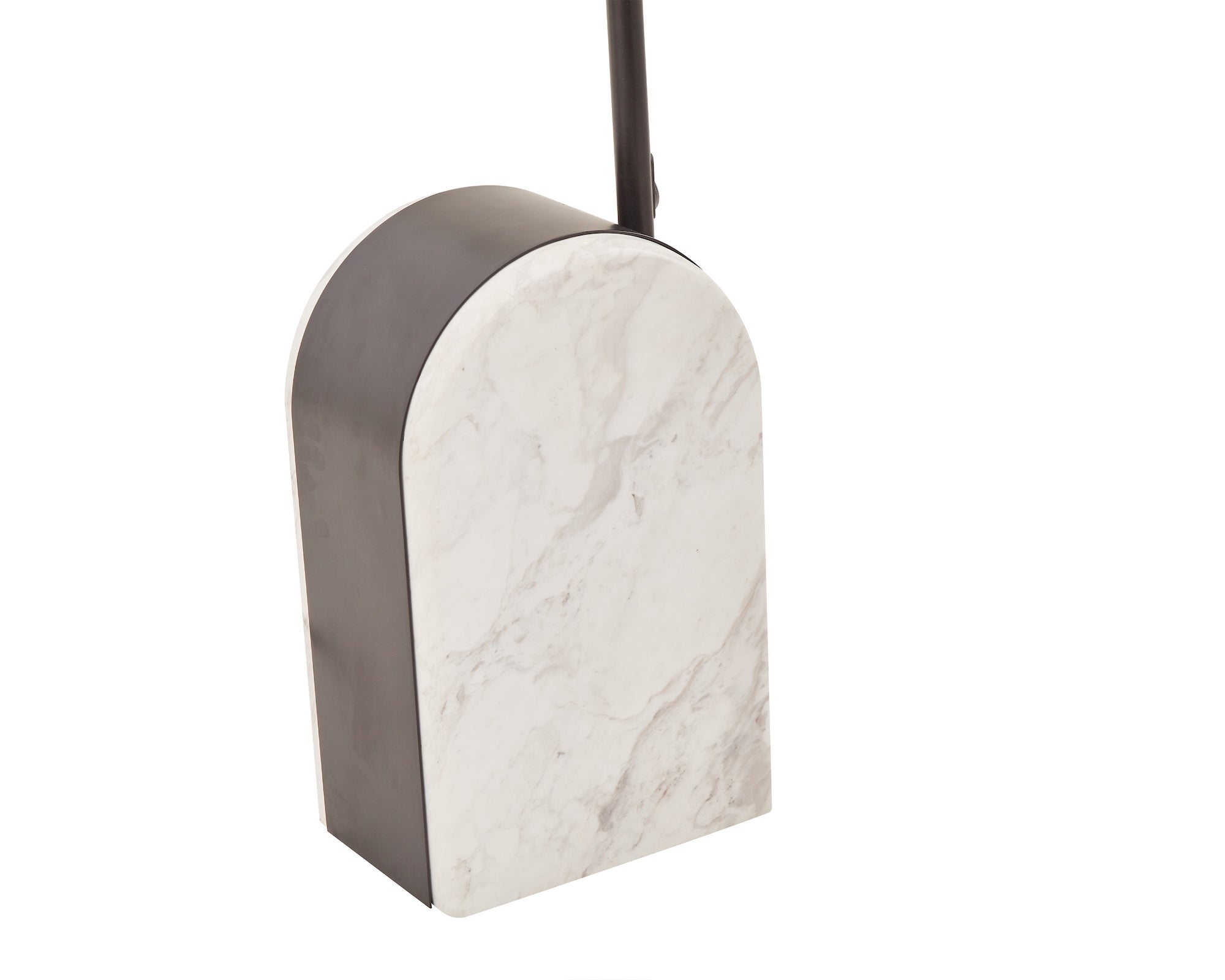 Arcadia Floor Lamp - White Marble & Matt Black Metal