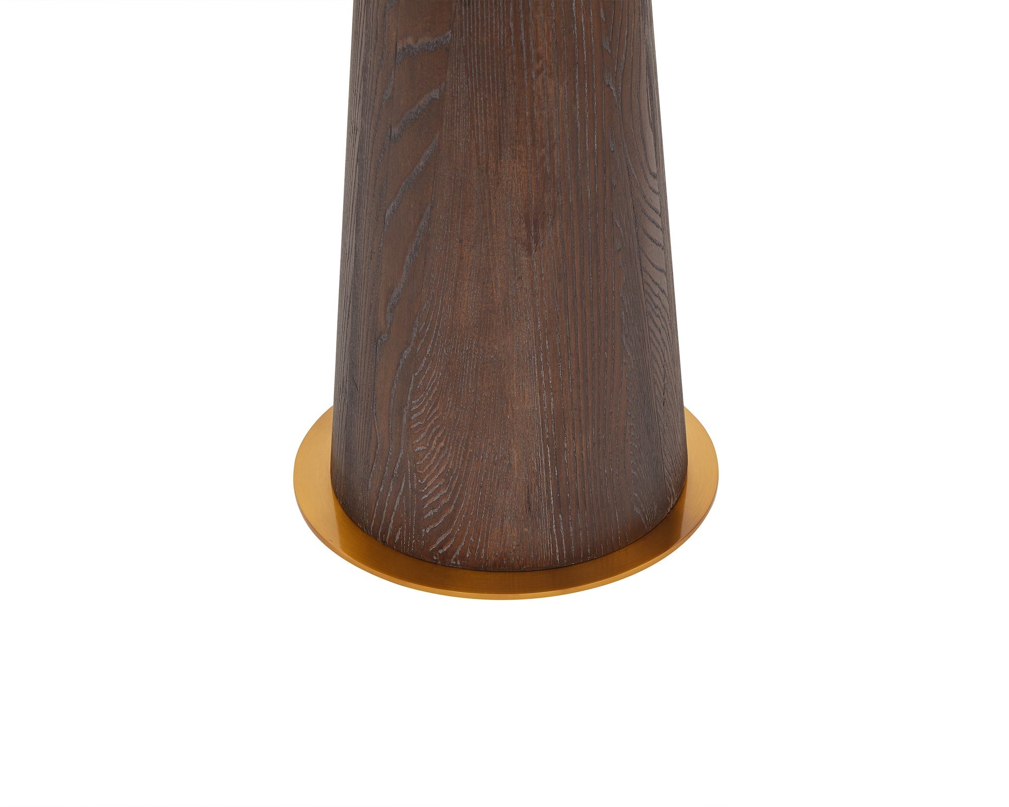 Brandon Floor Lamp - Dark Brown Oak & White Linen Shade