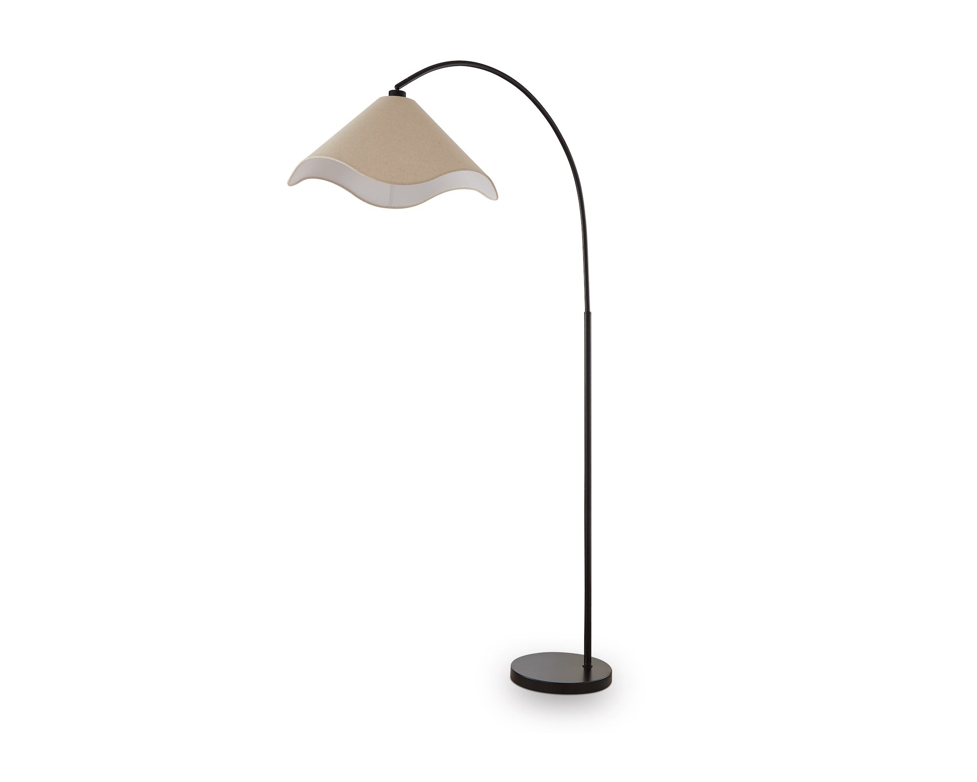 Blossom Floor Lamp - Matt Black & Beige Linen