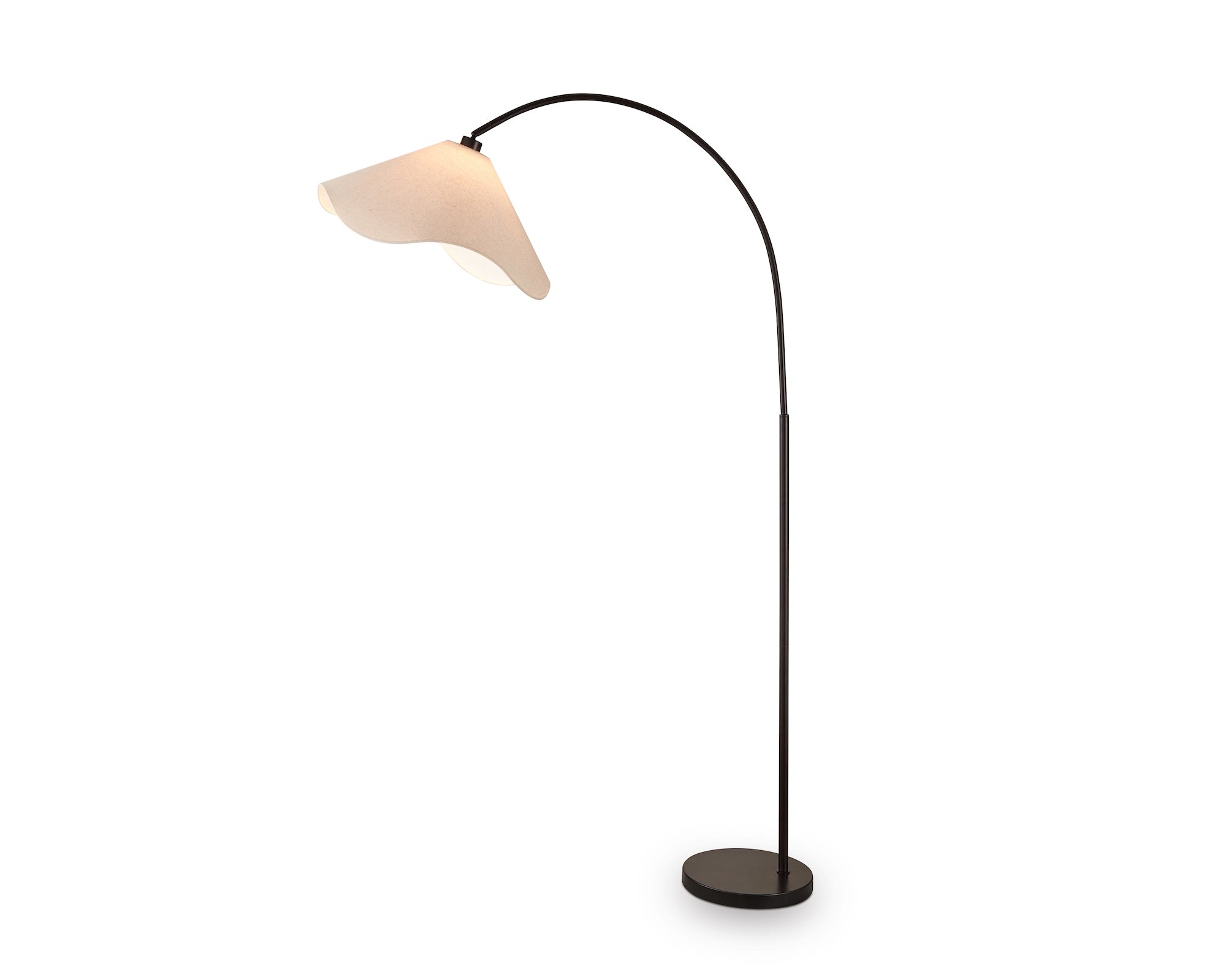Blossom Floor Lamp - Matt Black & Beige Linen