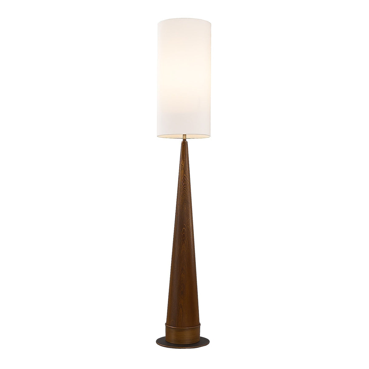 Velta Classic Brown Wood & Antique Bronze Floor Lamp