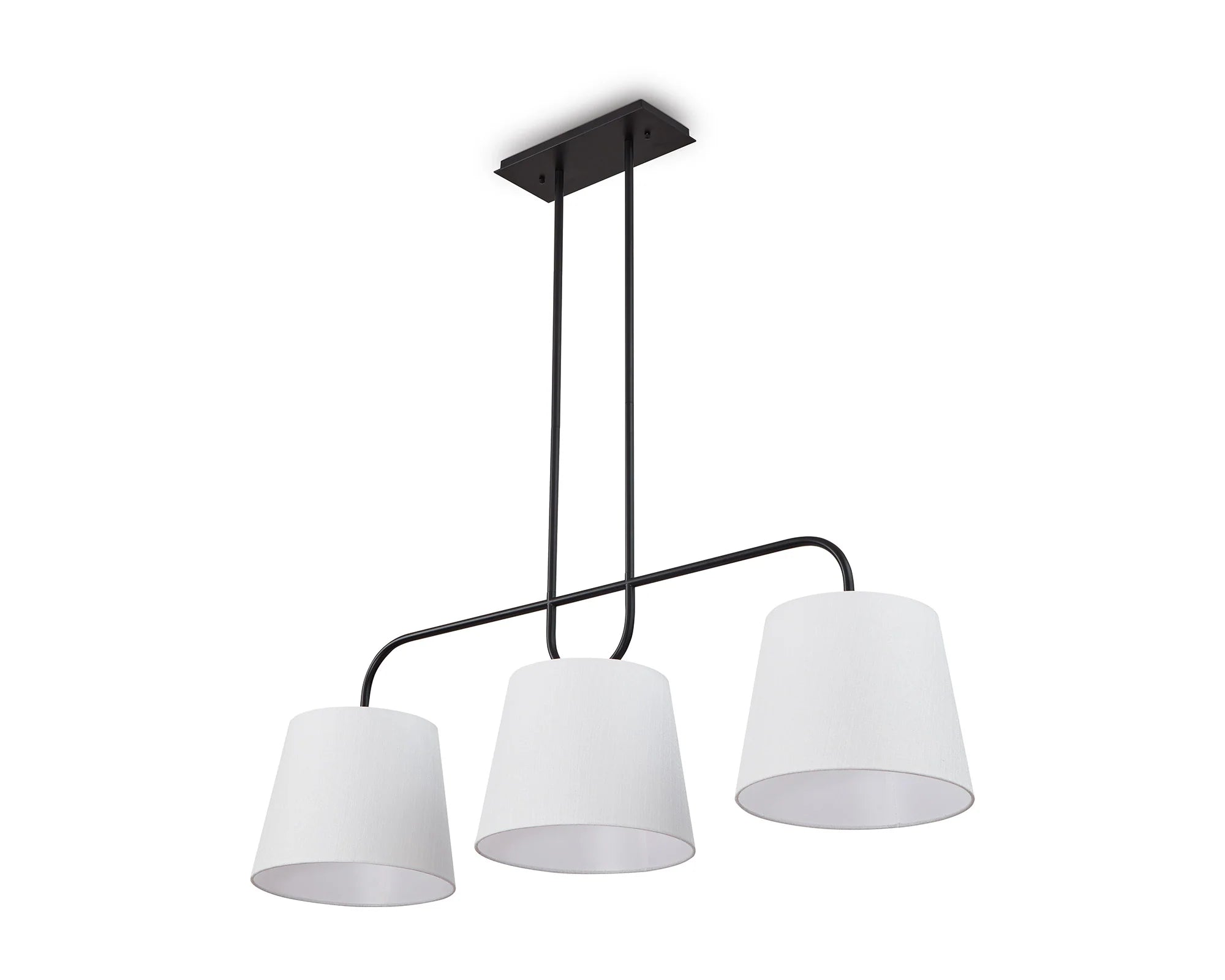 De Voir Black Metal & White Linen Pendant Light