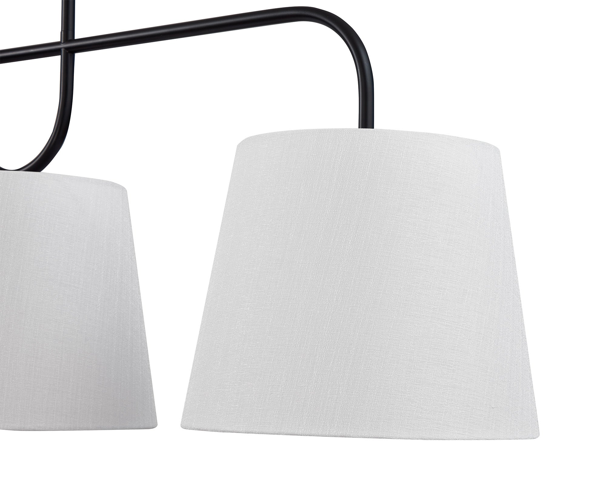 De Voir Pendant Light - Black Metal & White Linen