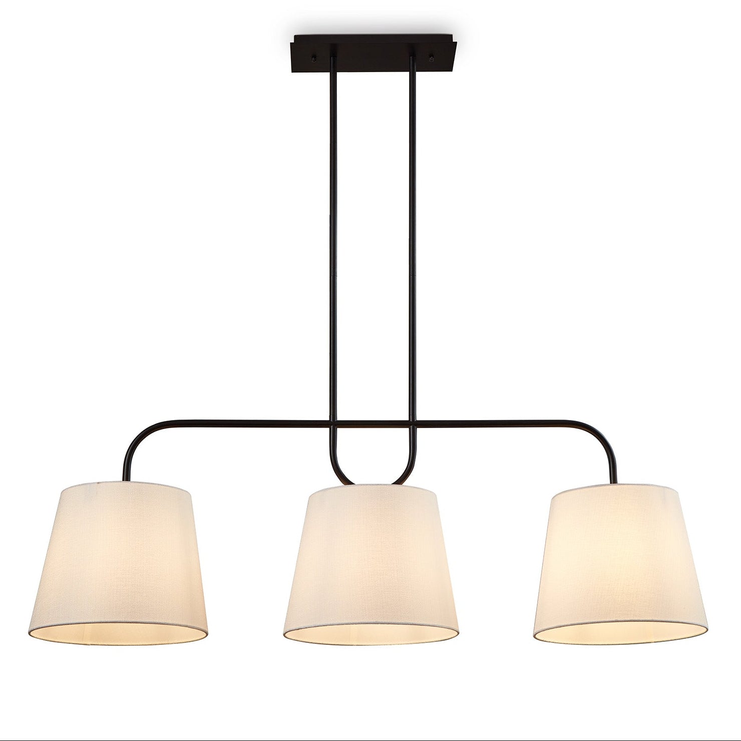 De Voir Black Metal & White Linen Pendant Light