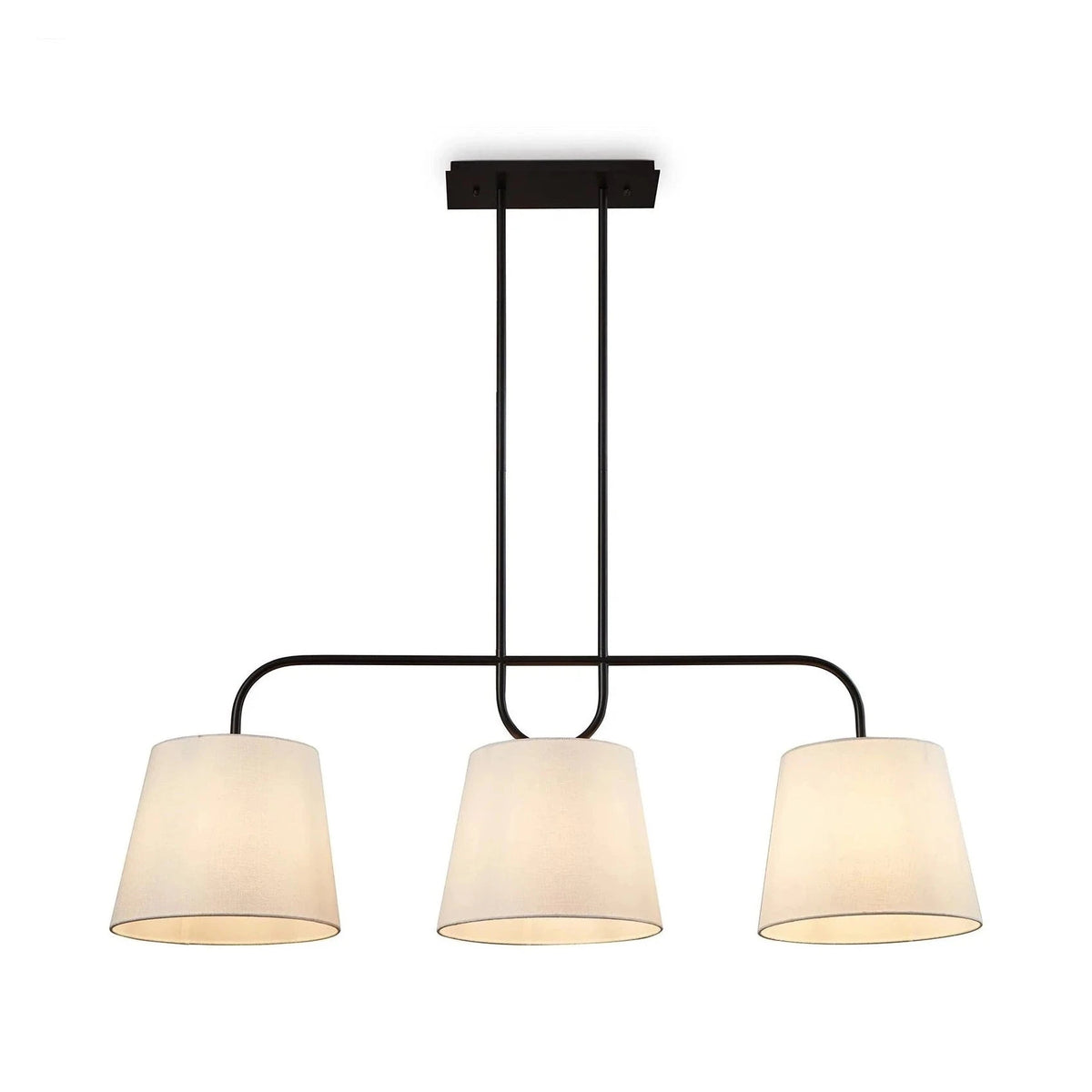 De Voir Black Metal & White Linen Pendant Light