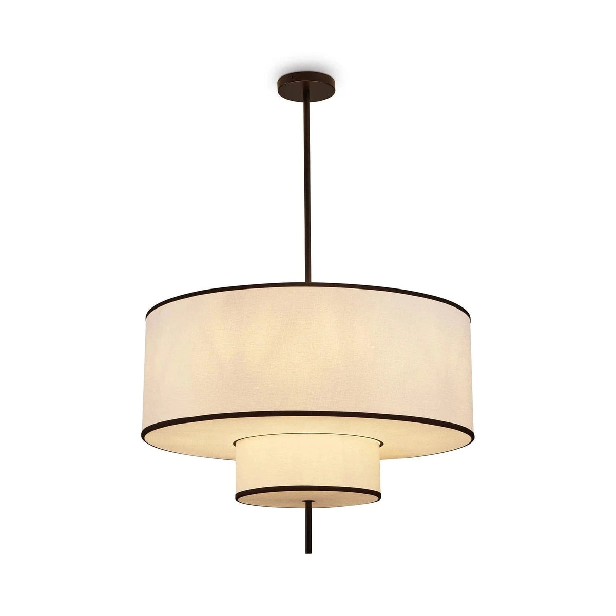 Aris Black Metal & White Linen Pendant Light