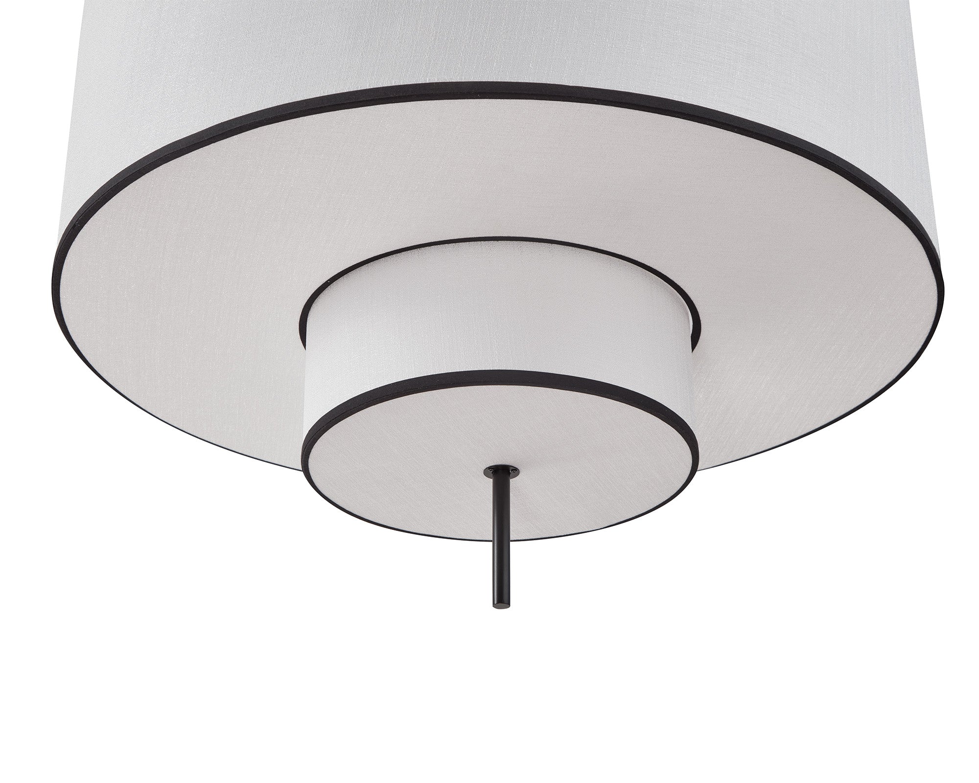 Aris Pendant Light - Black Metal & White Linen