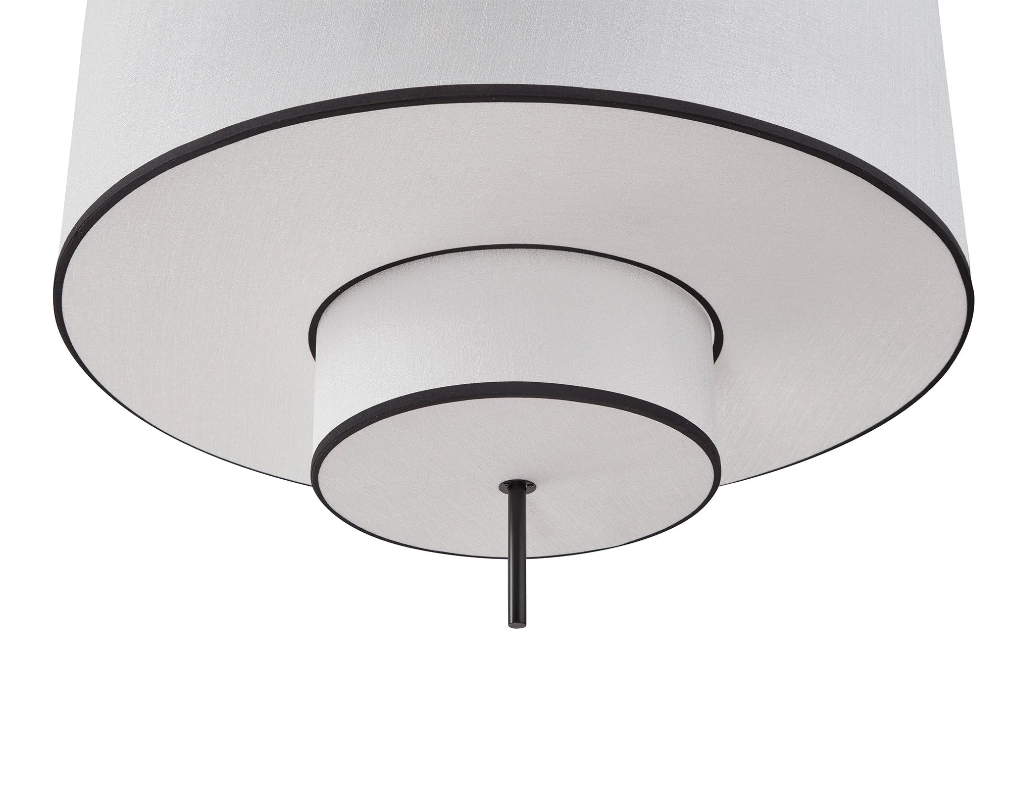 Aris Black Metal & White Linen Pendant Light