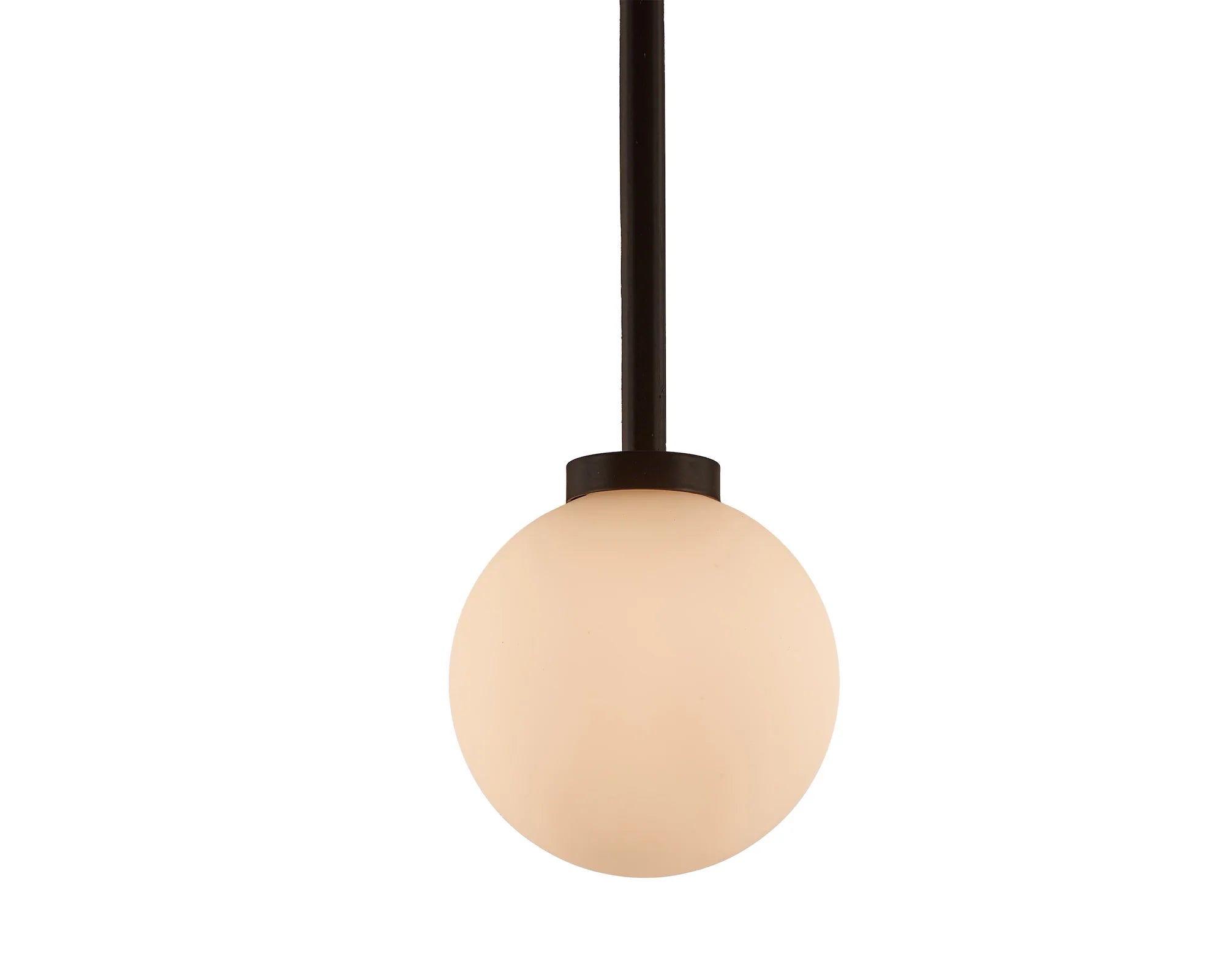 Arket White Frosted Glass & Black Metal Pendant Light