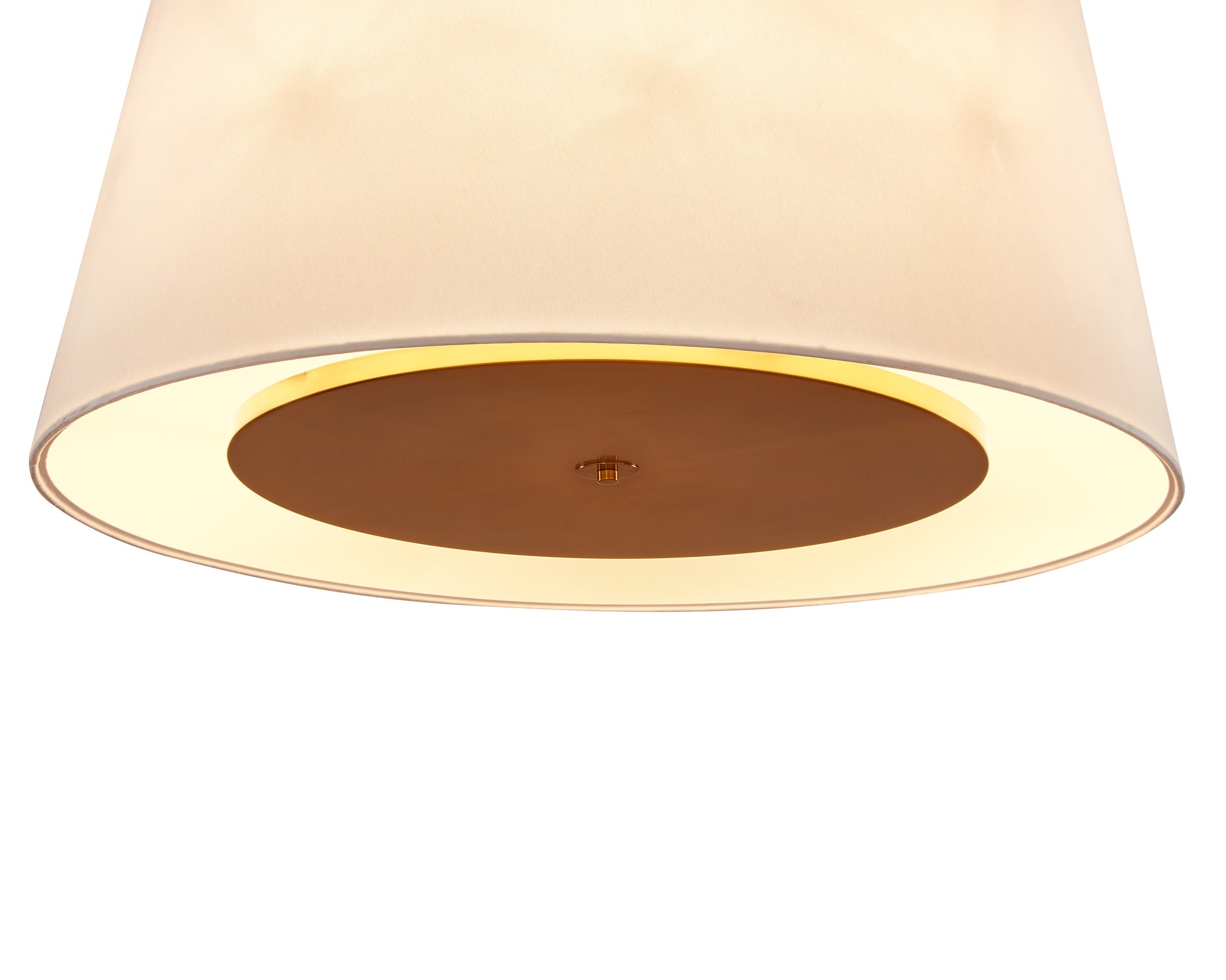 Mila Ceiling Lamp - Brushed Antique Brass/Off White Linen Shade