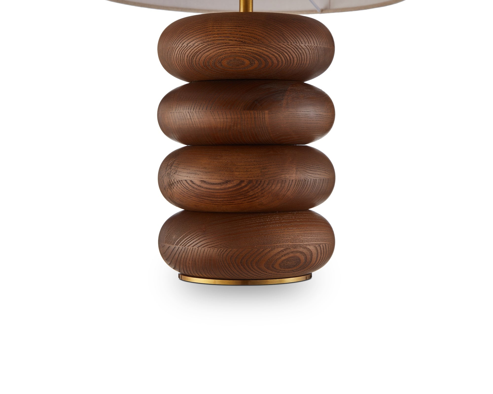 Dalt Table Lamp - Mid Brown Oak & Beige Linen Shade