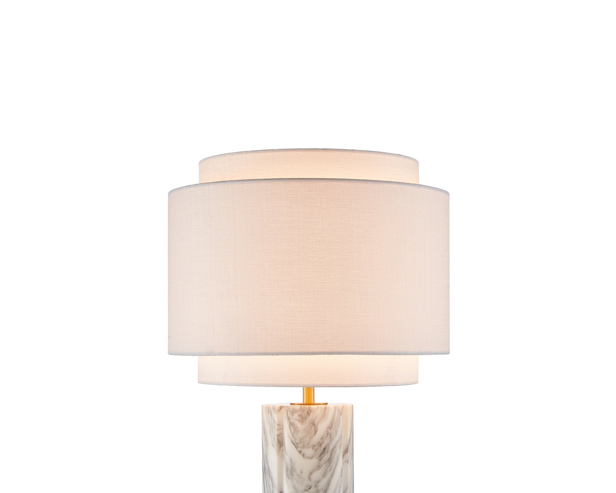 Aulis Table Lamp - White & Grey Veined Marble & Antique Brass