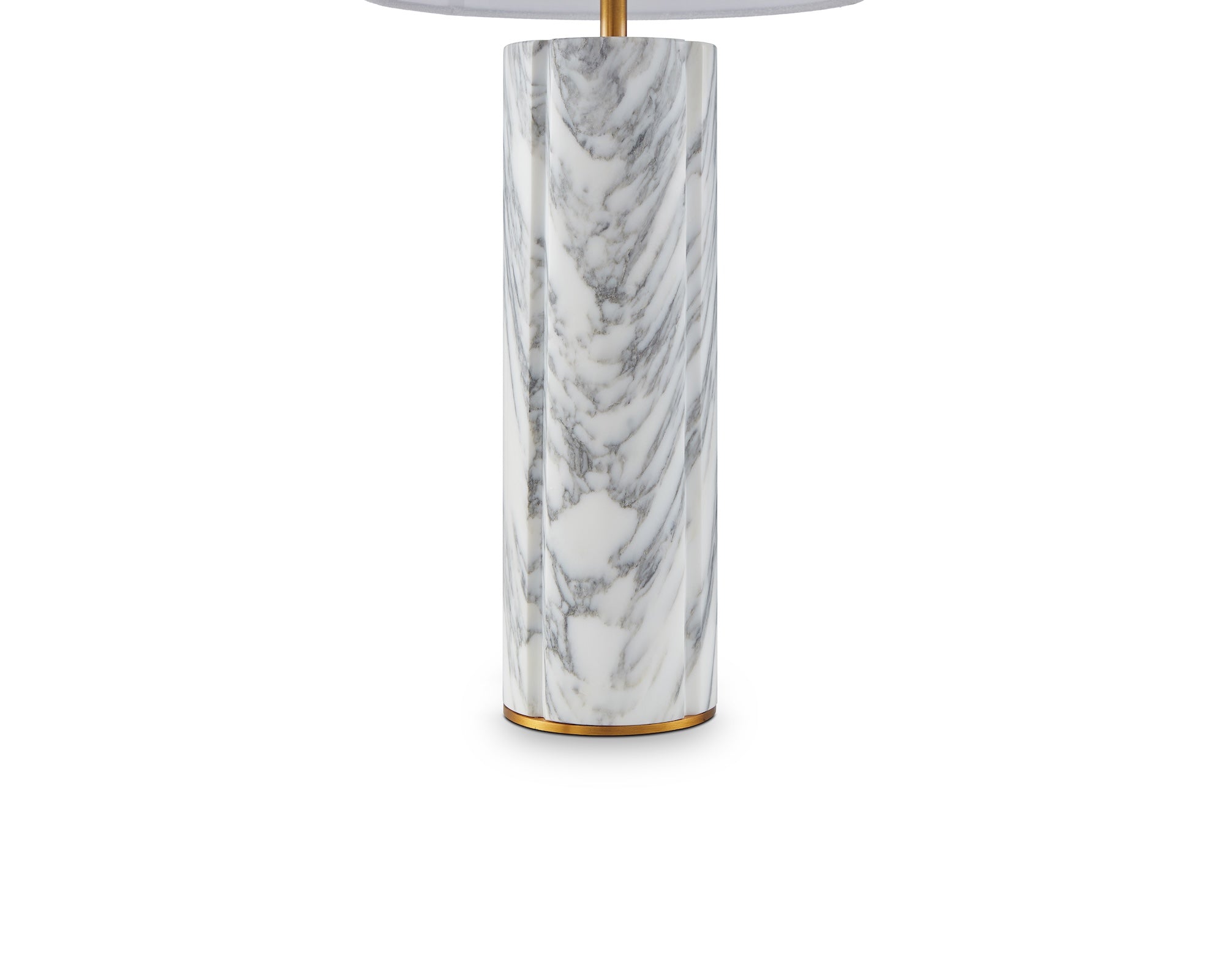 Aulis Table Lamp - White & Grey Veined Marble & Antique Brass