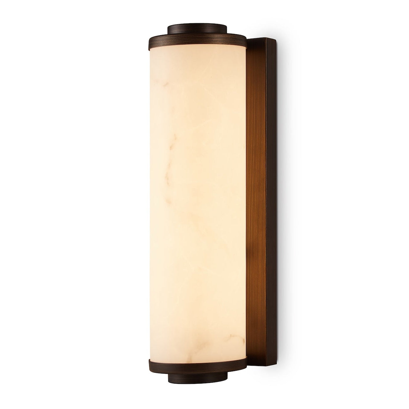Fento Antique Bronze & Alabaster Effect Wall Light Small