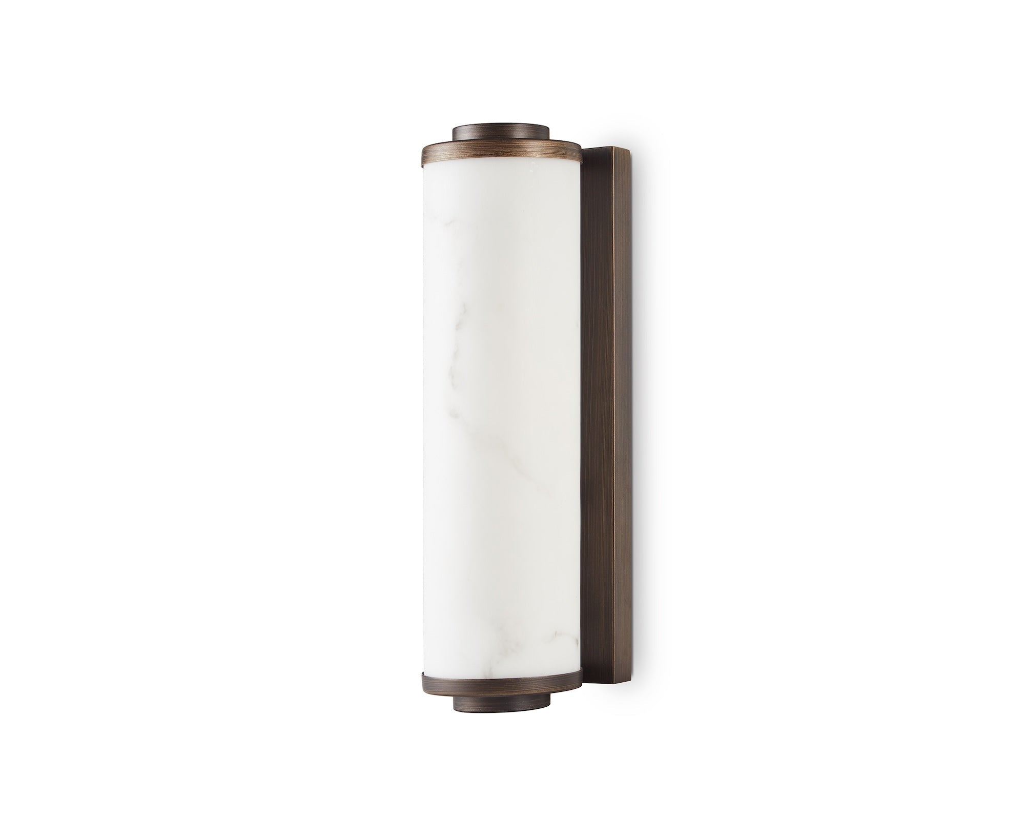 Fento IP44 Small Wall Lamp - Antique Bronze & Alabaster Effect