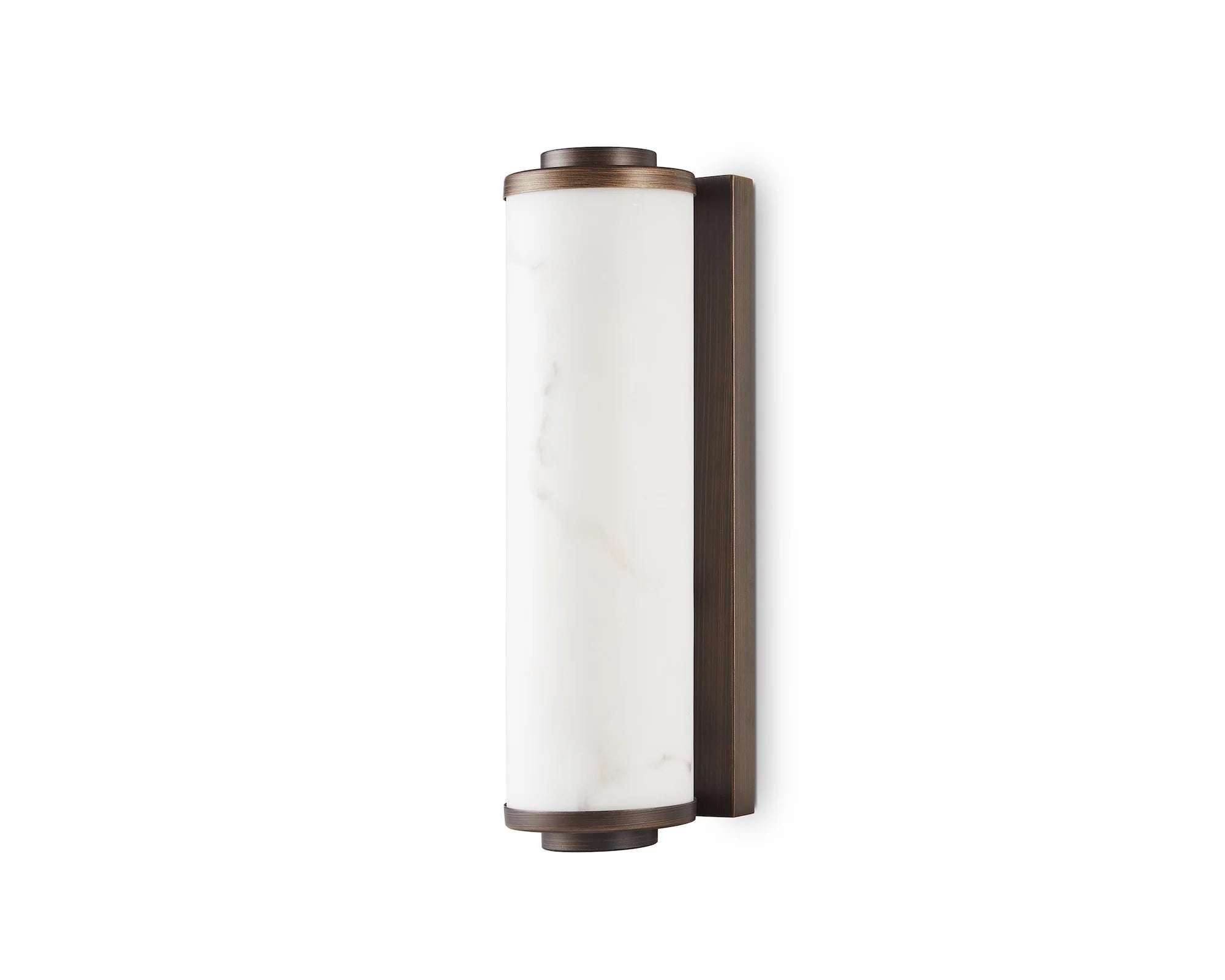 Fento Antique Bronze & Alabaster Effect Wall Light Small