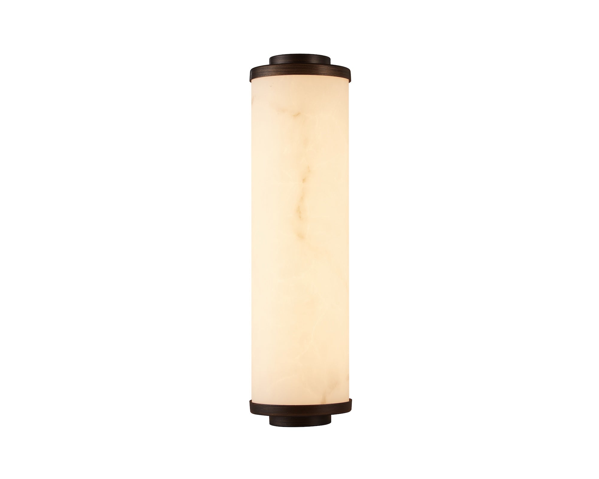 Fento IP44 Small Wall Lamp - Antique Bronze & Alabaster Effect