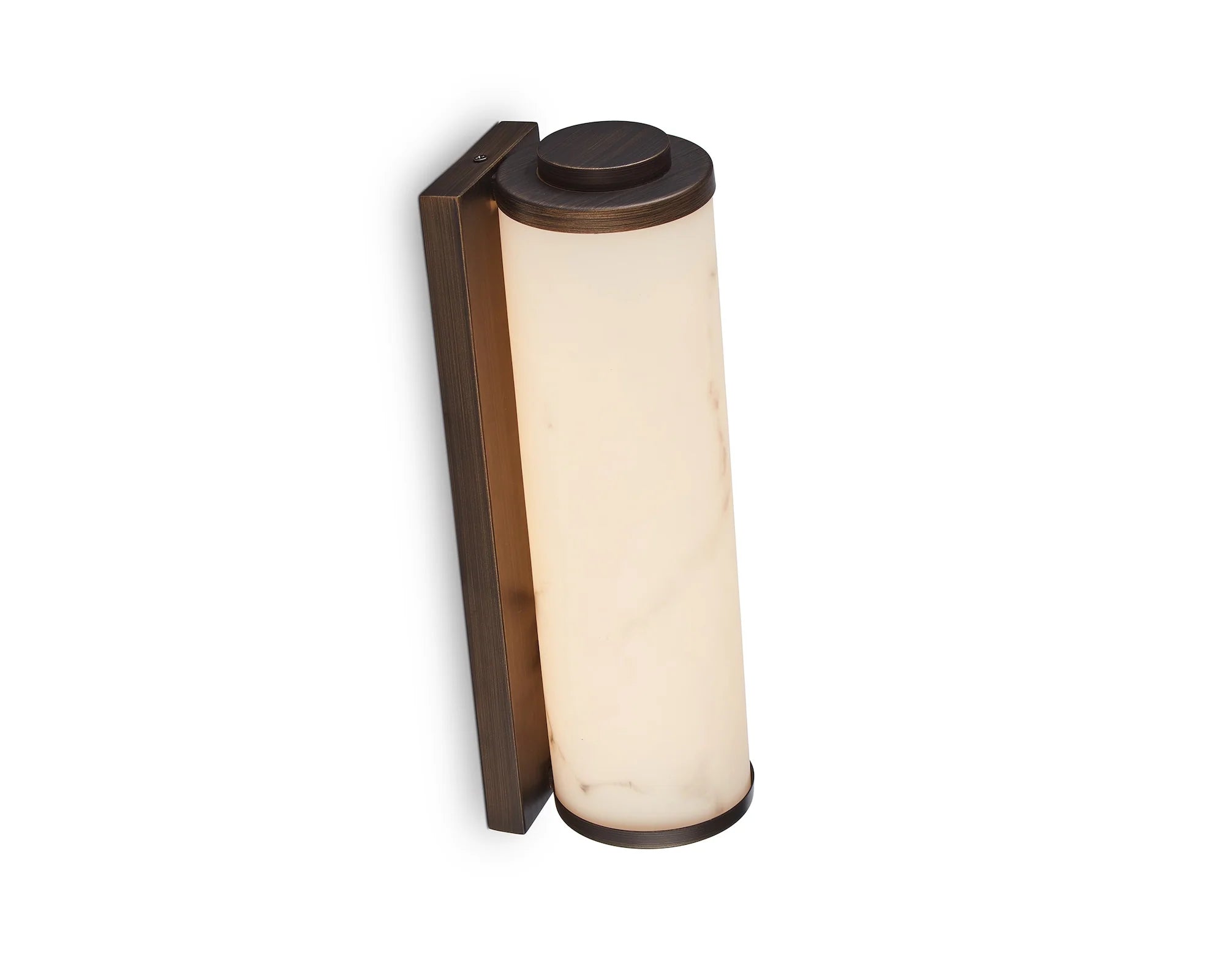 Fento Antique Bronze & Alabaster Effect Wall Light Small