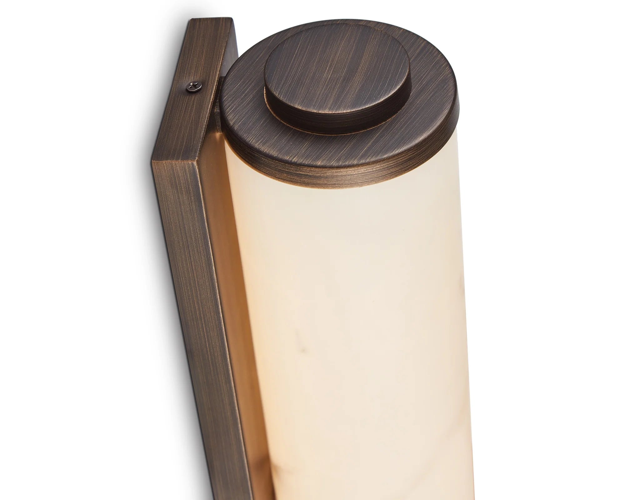 Fento Antique Bronze & Alabaster Effect Wall Light Small