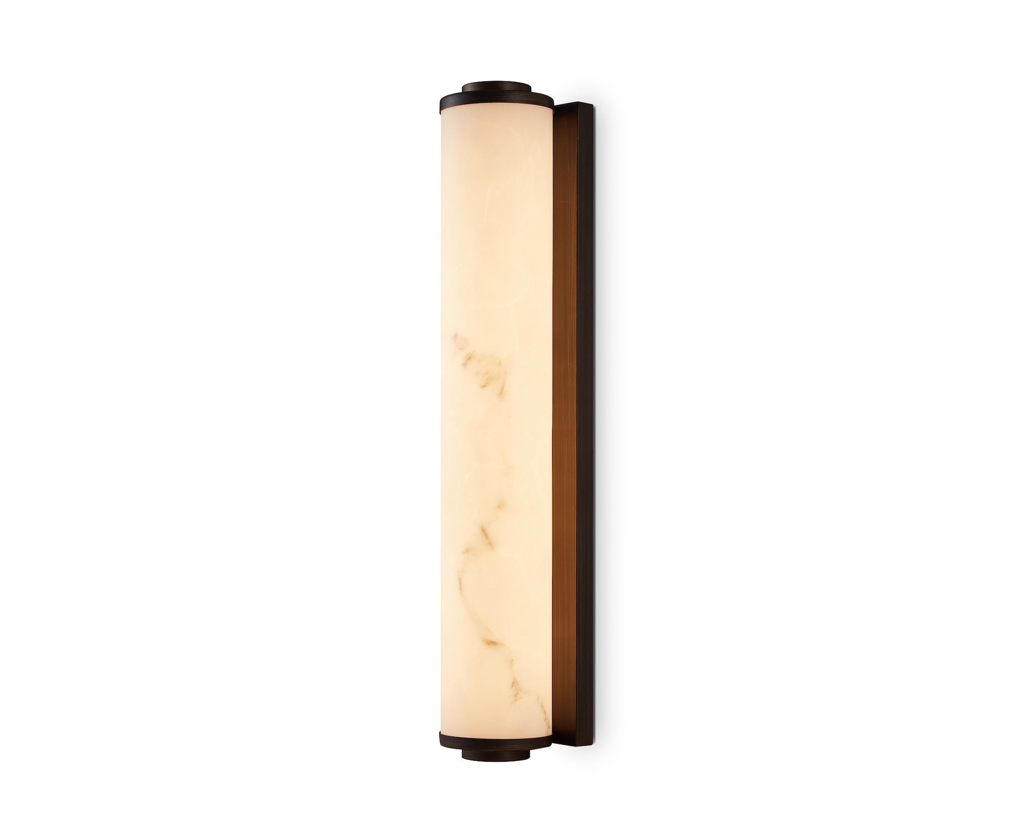 Fento IP44 Large Wall Lamp - Antique Bronze & Alabaster Effect