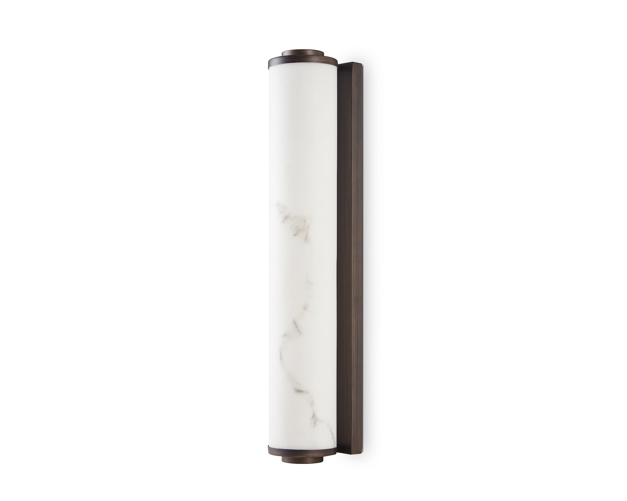 Fento IP44 Large Wall Lamp - Antique Bronze & Alabaster Effect