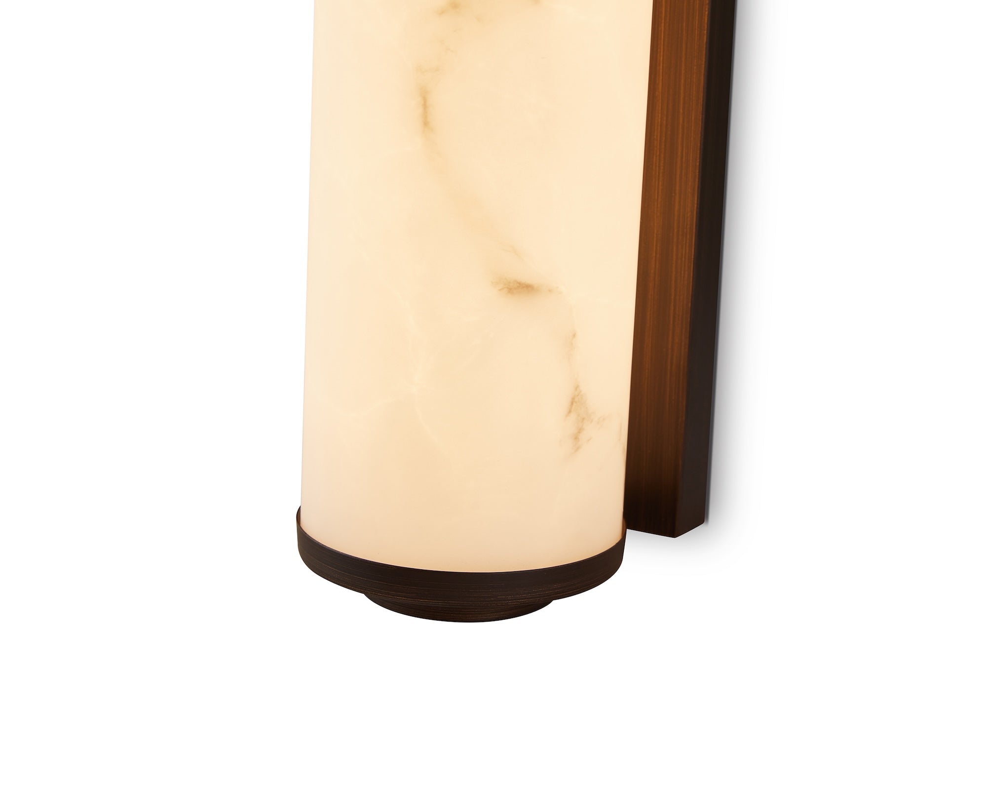 Fento IP44 Large Wall Lamp - Antique Bronze & Alabaster Effect