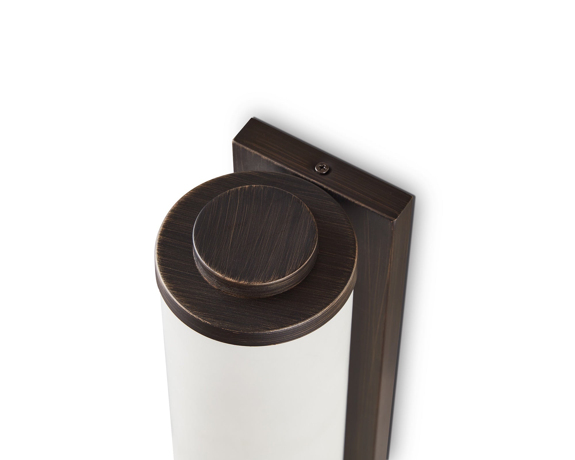 Fento IP44 Large Wall Lamp - Antique Bronze & Alabaster Effect
