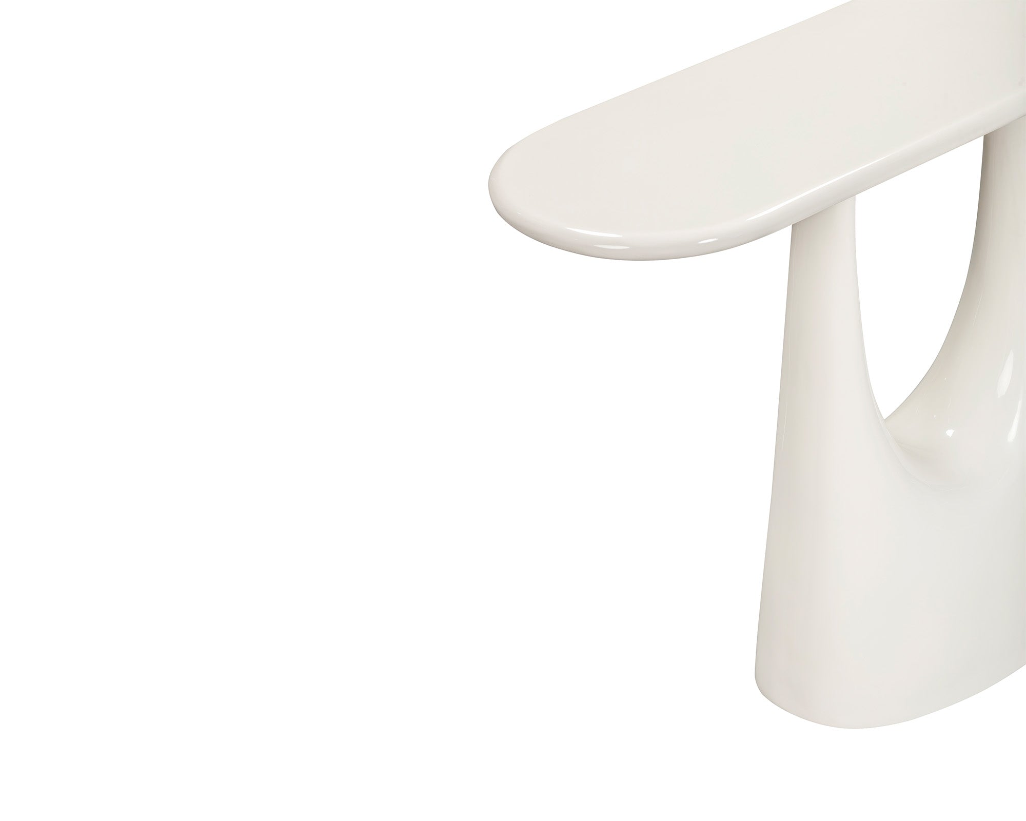 Combe Console Table -  Ivory High Gloss