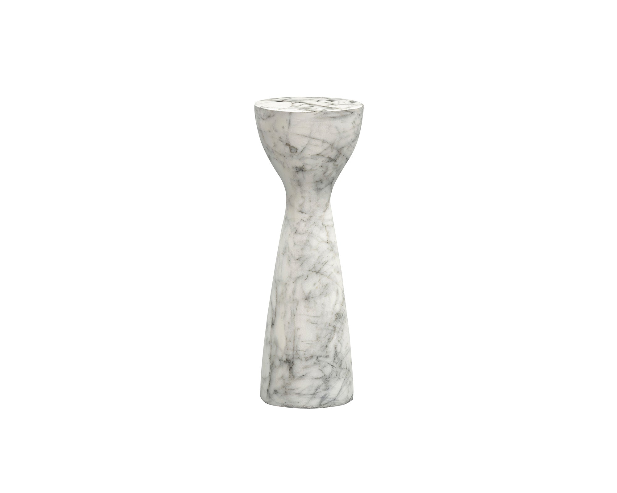 Akali Side Table Small - Carrara White Marble Effect