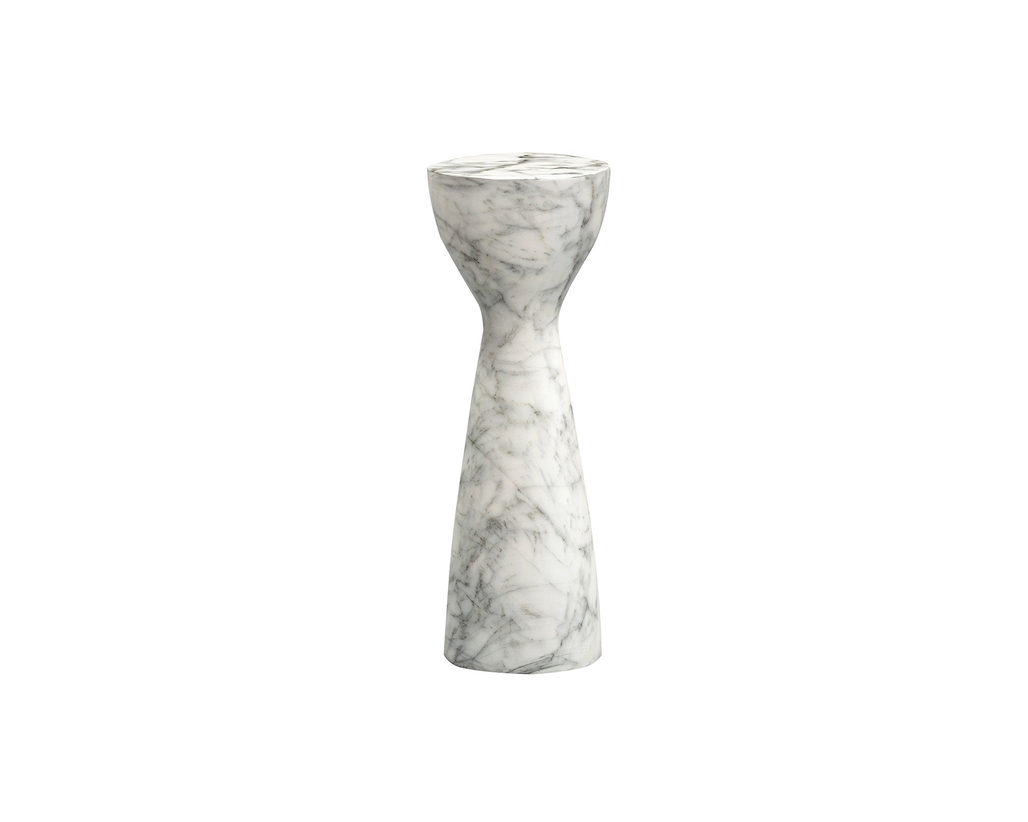 Akali Side Table Small - Carrara White Marble Effect