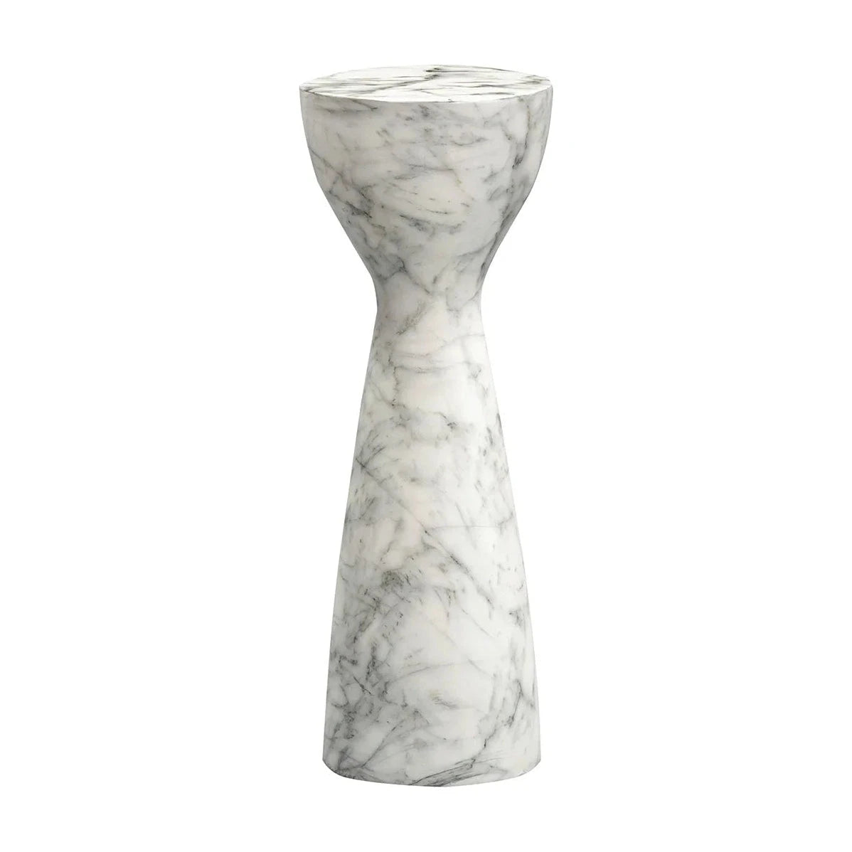 Akali Carrara White Marble Side Table Small