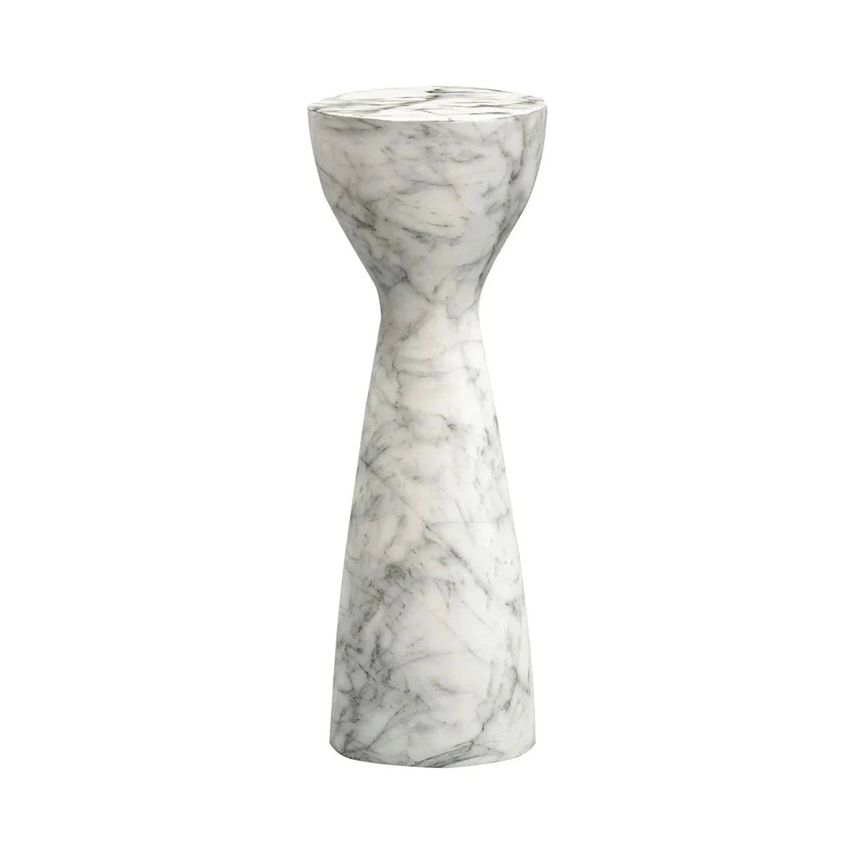 Akali Carrara White Marble Side Table Small