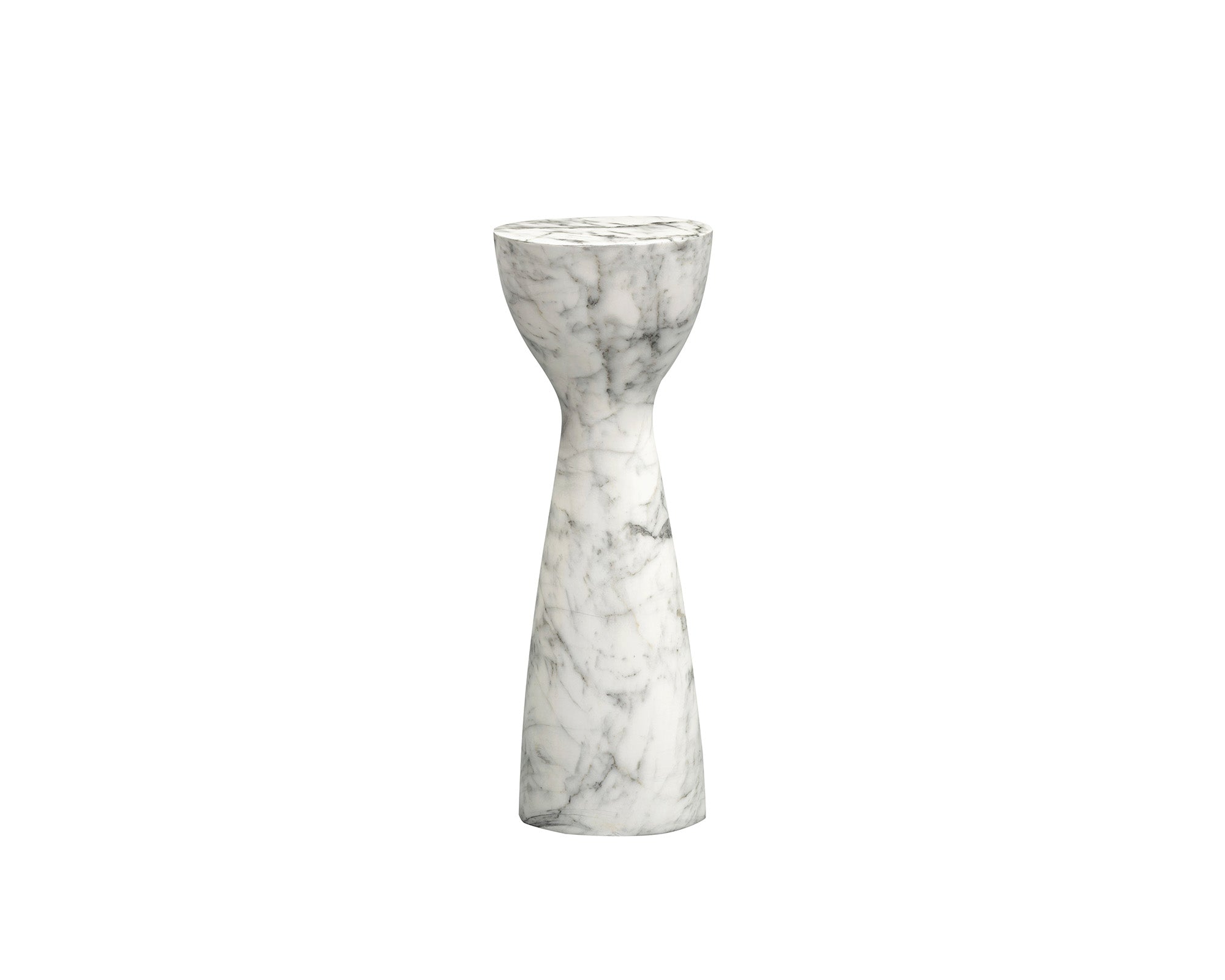 Akali Side Table Small - Carrara White Marble Effect