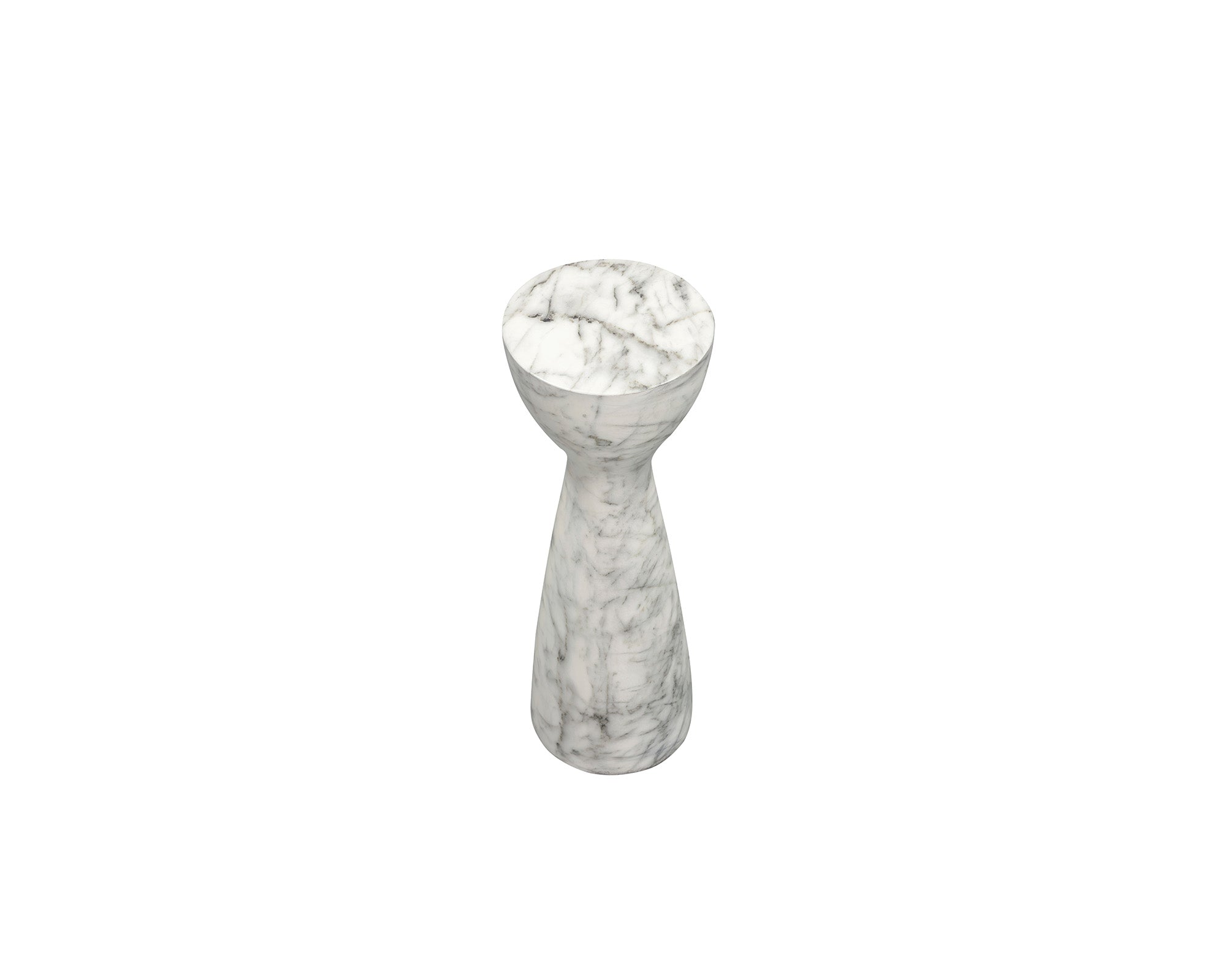 Akali Side Table Small - Carrara White Marble Effect