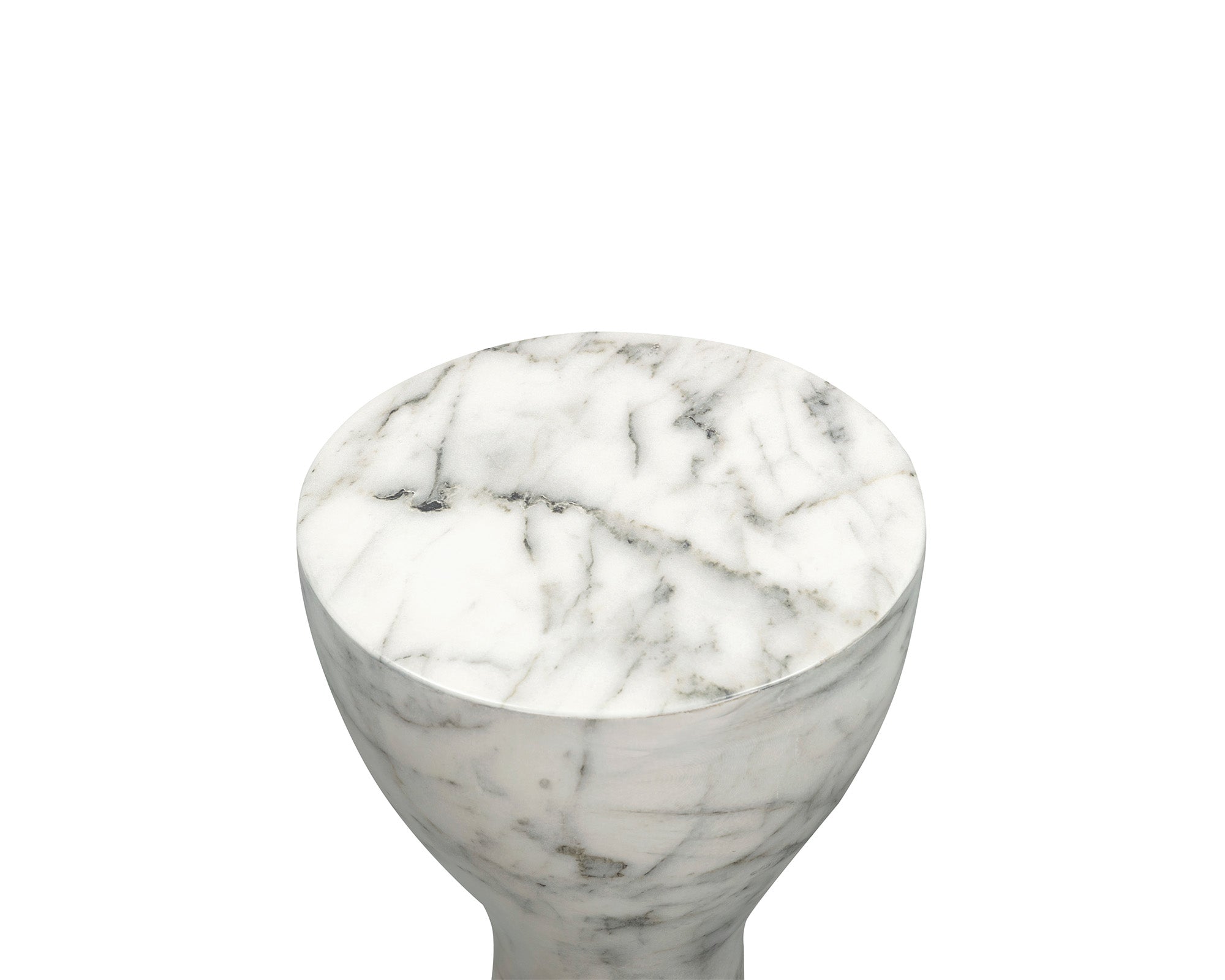 Akali Side Table Small - Carrara White Marble Effect