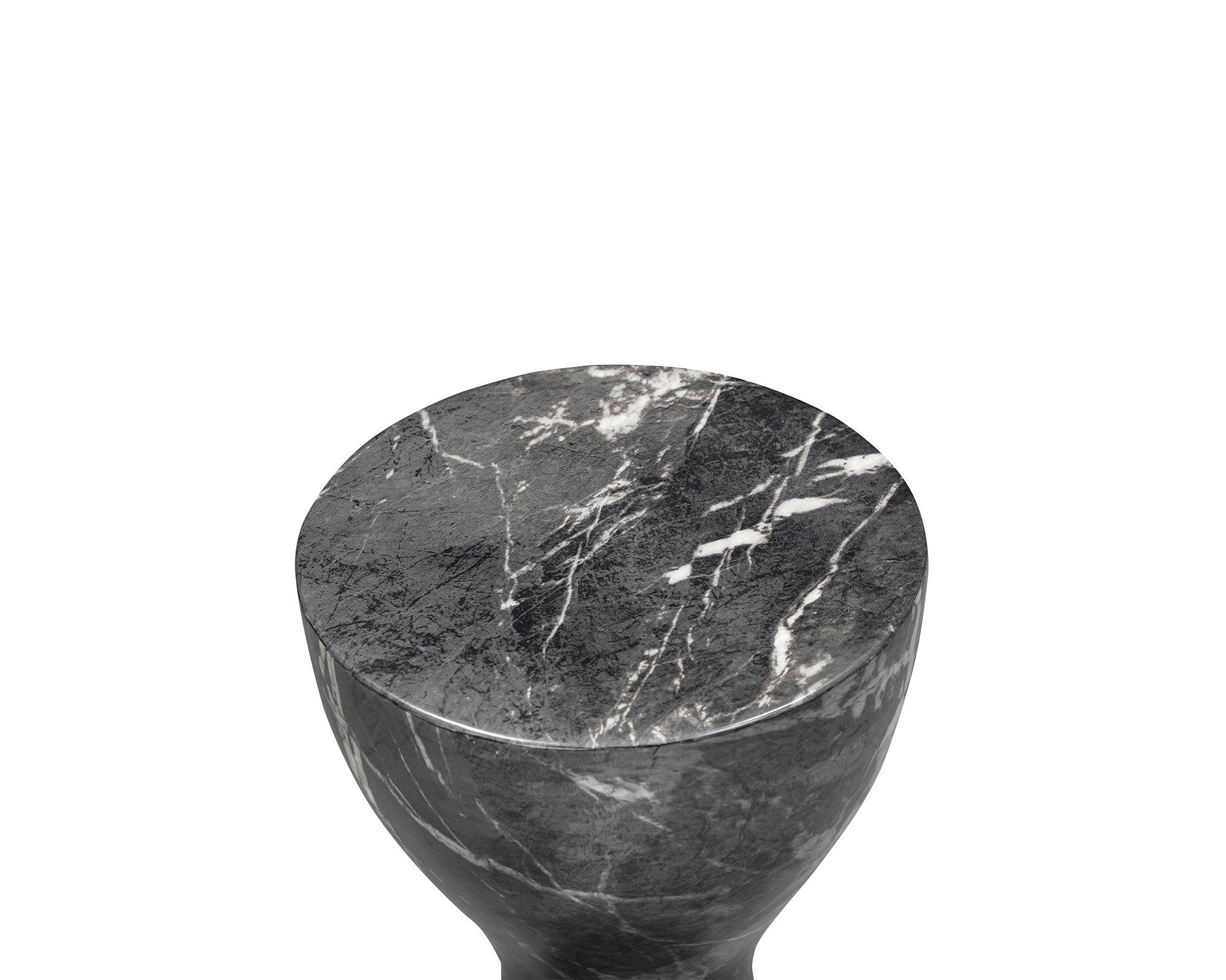 Akali Small Side Table - Marquina Black Marble Effect