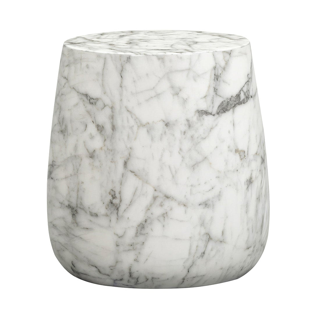 Bongo Carrara White Marble Side Table