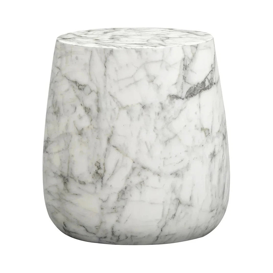 Bongo Carrara White Marble Side Table