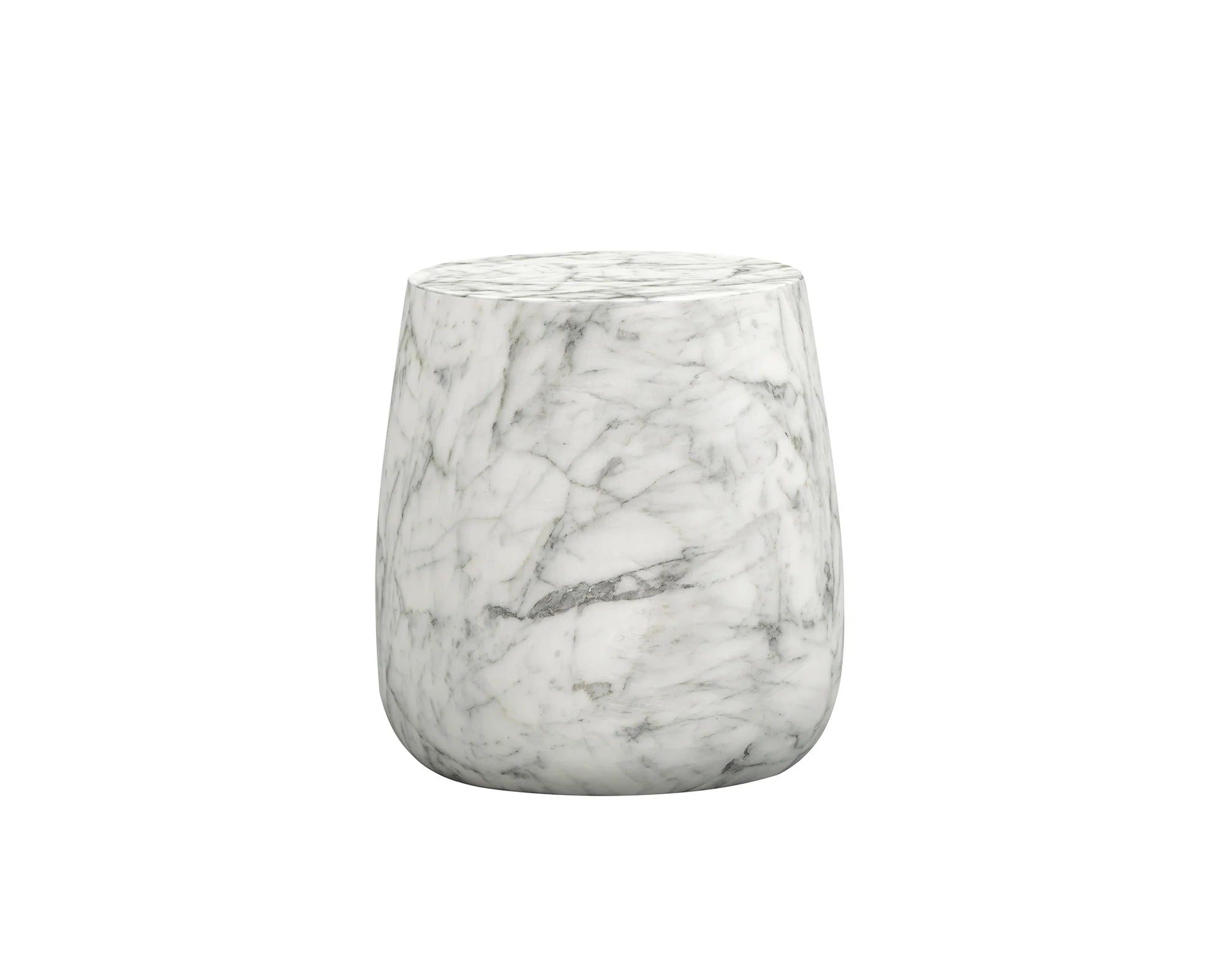 Bongo Carrara White Marble Side Table