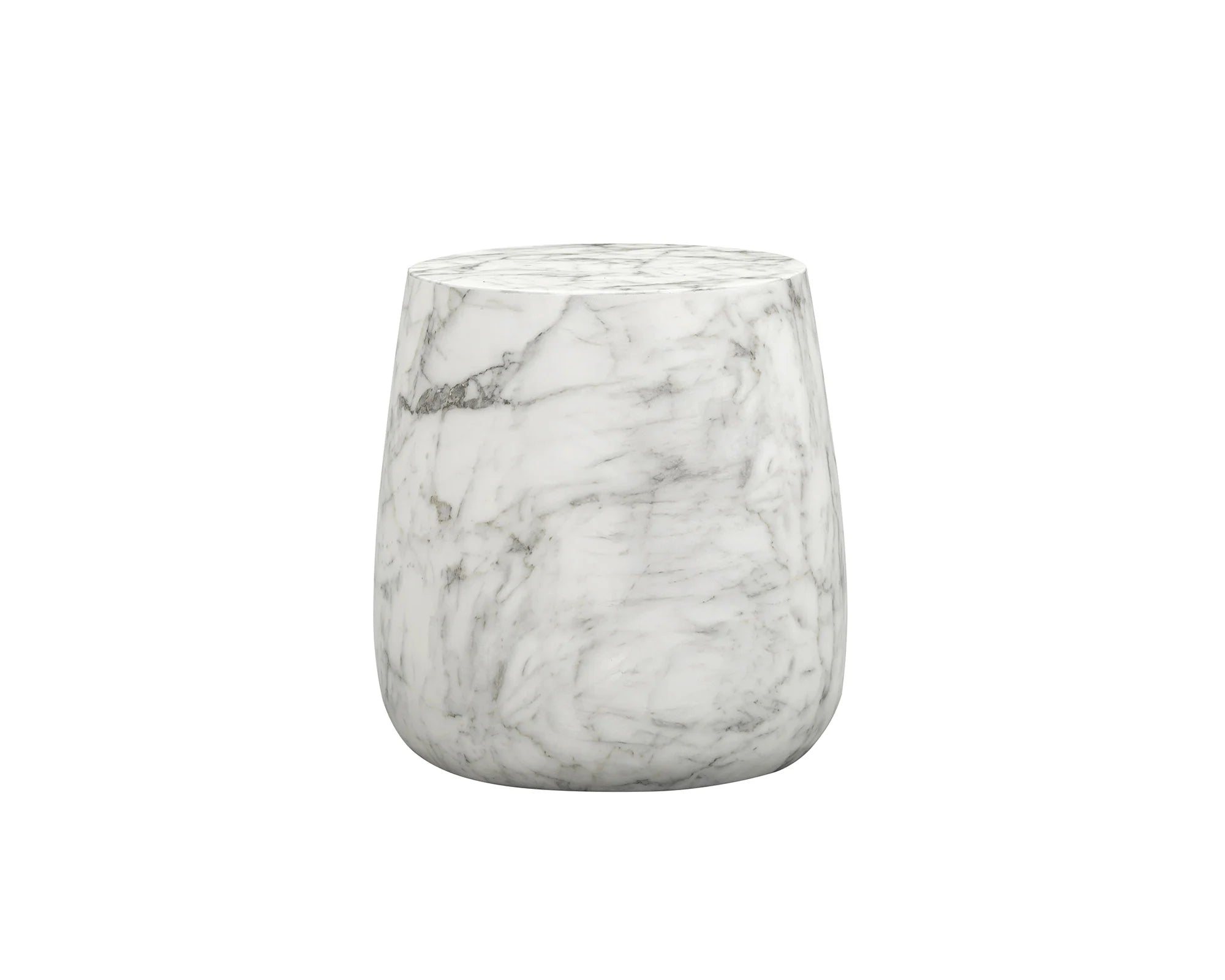 Bongo Carrara White Marble Side Table