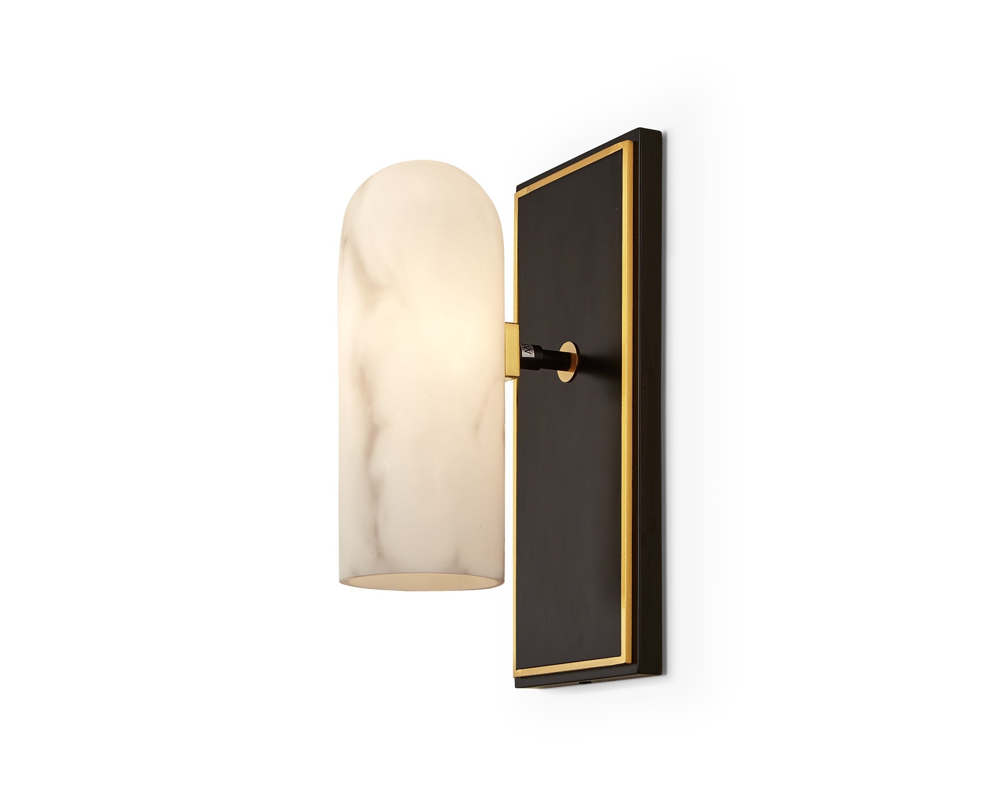Amatti Wall Light - Alabaster Effect Black & Brass