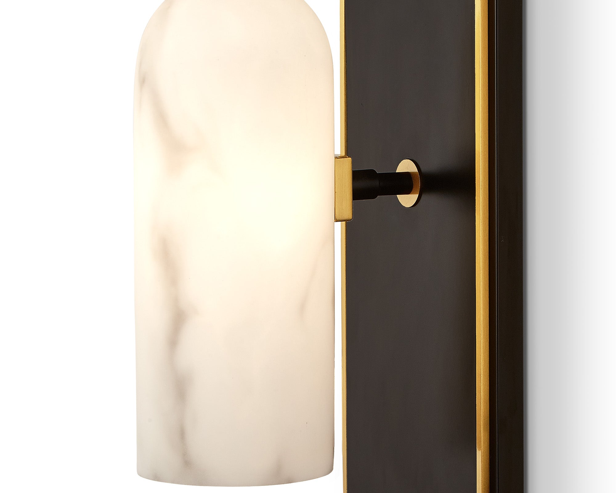 Amatti Wall Light - Alabaster Effect Black & Brass