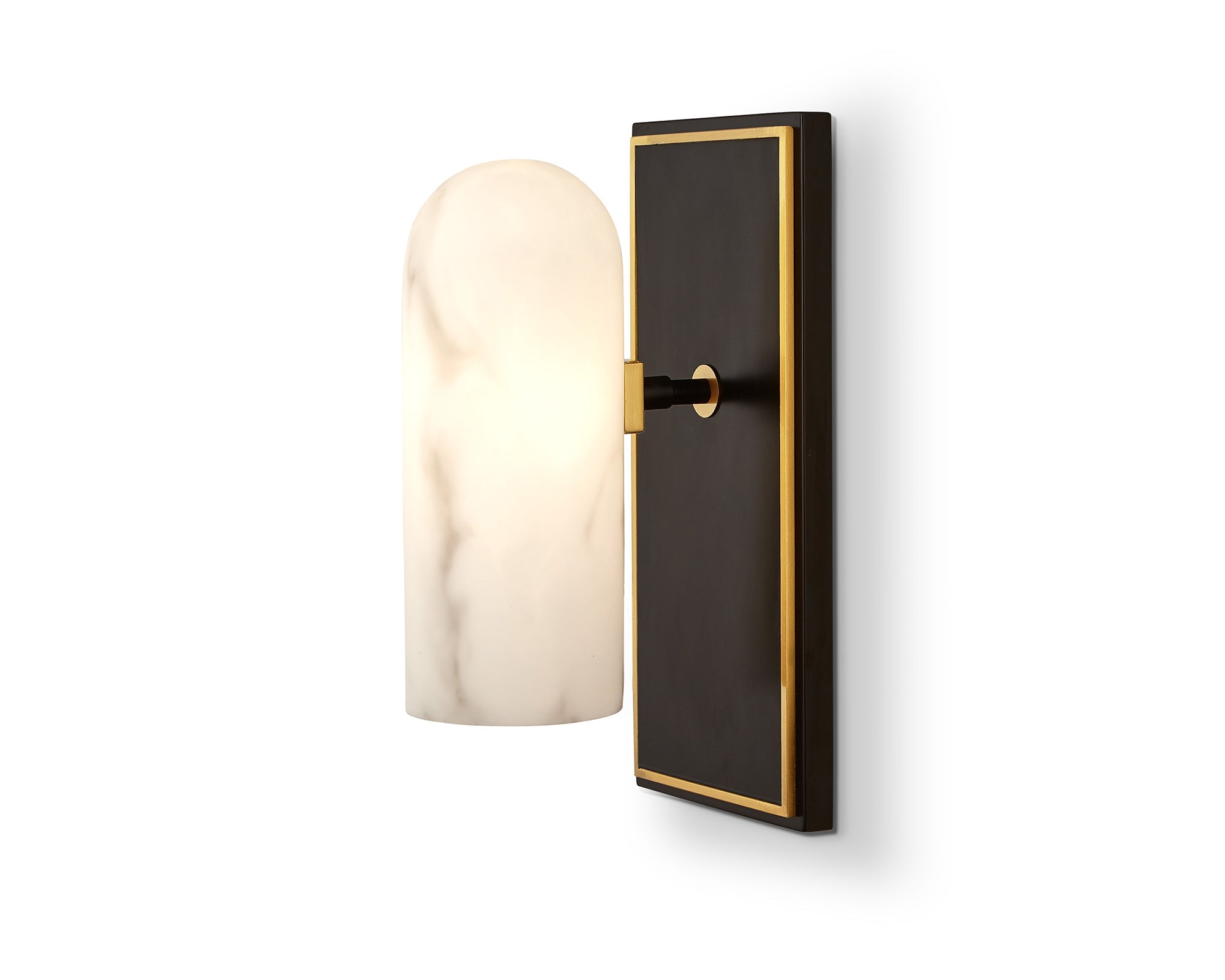 Amatti Wall Light - Alabaster Effect Black & Brass
